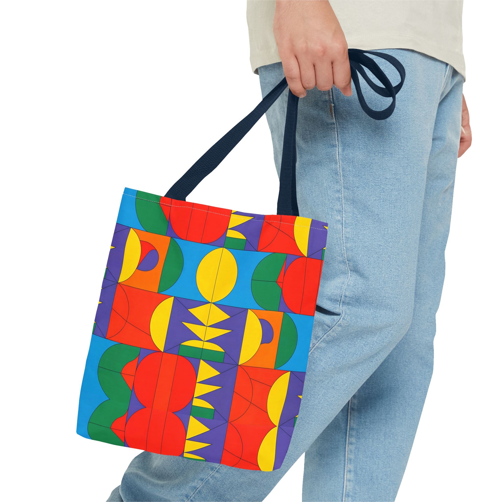 Colorful Geometric Tote Bag - Bold Patterns for Everyday Use - Angel Body