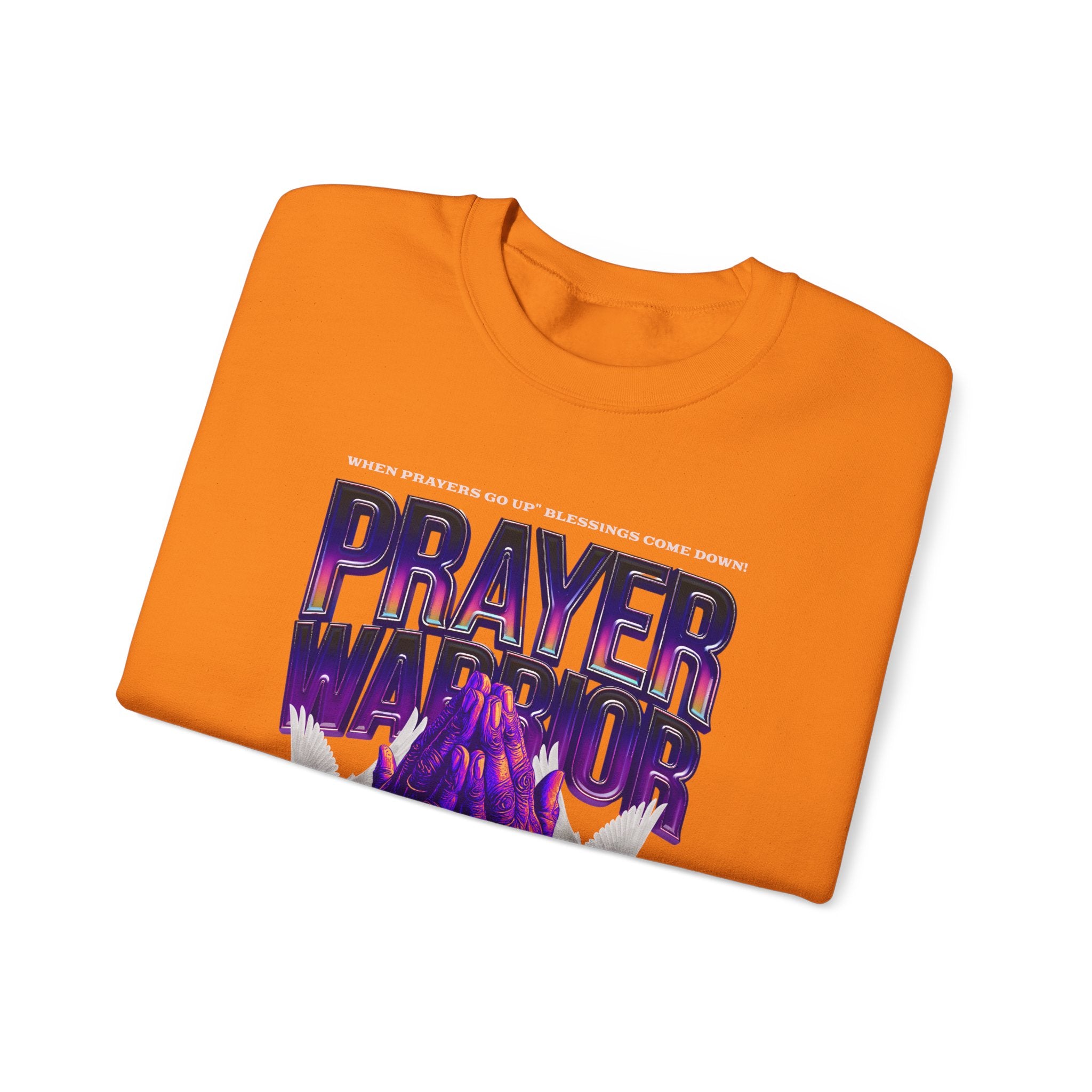 Prayer Warrior Crewneck Sweatshirt - Unisex Heavy Blend™ - Perfect for Spiritual Comfort - Angel Body