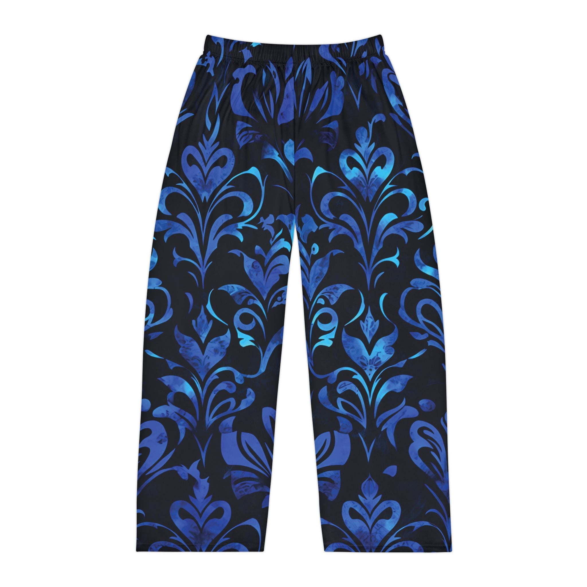 Men's Blue Floral Pajama Pants - Comfortable Sleepwear for Relaxation and Cozy Nights - Angel Body