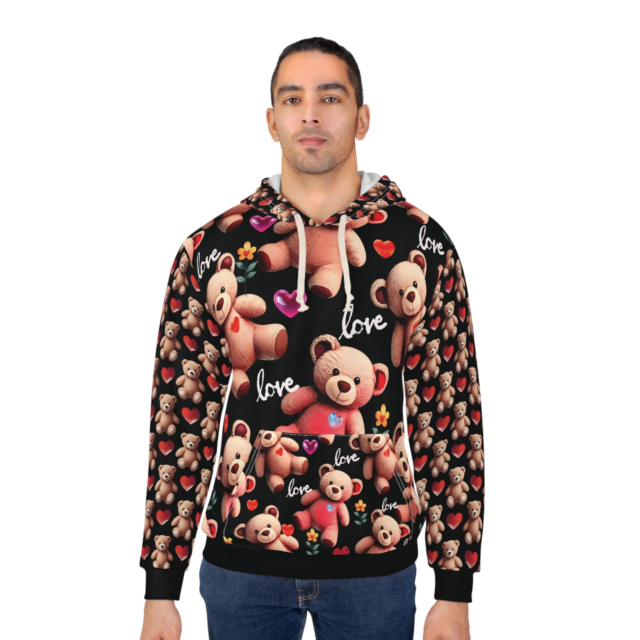 Cozy Love Teddy Bear Hoodie - Heartfelt Unisex Pullover for Comfort and Warmth - Angel Body