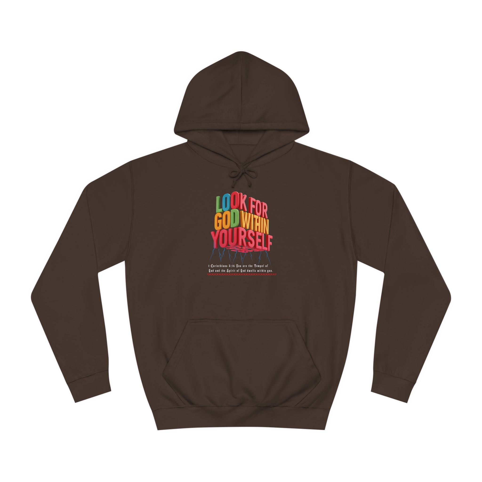 Unisex College Hoodie: Look For God Within Yourself - Angel Body