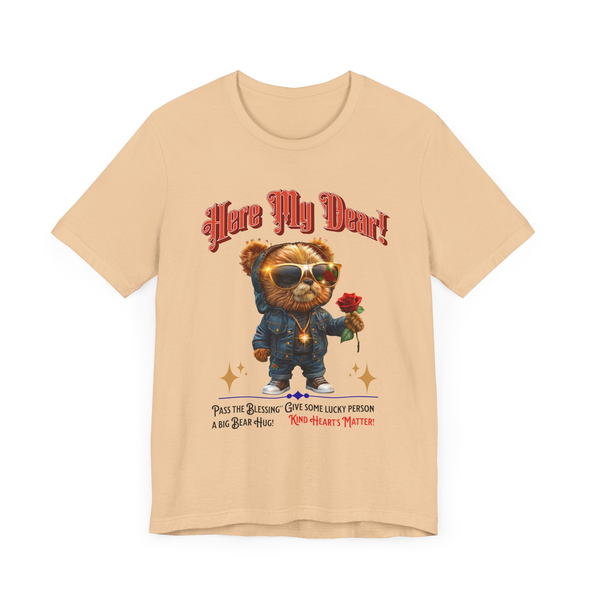 Teddy Bear Red Rose T-Shirt - Fun Cool Unisex Tee - Angel Body