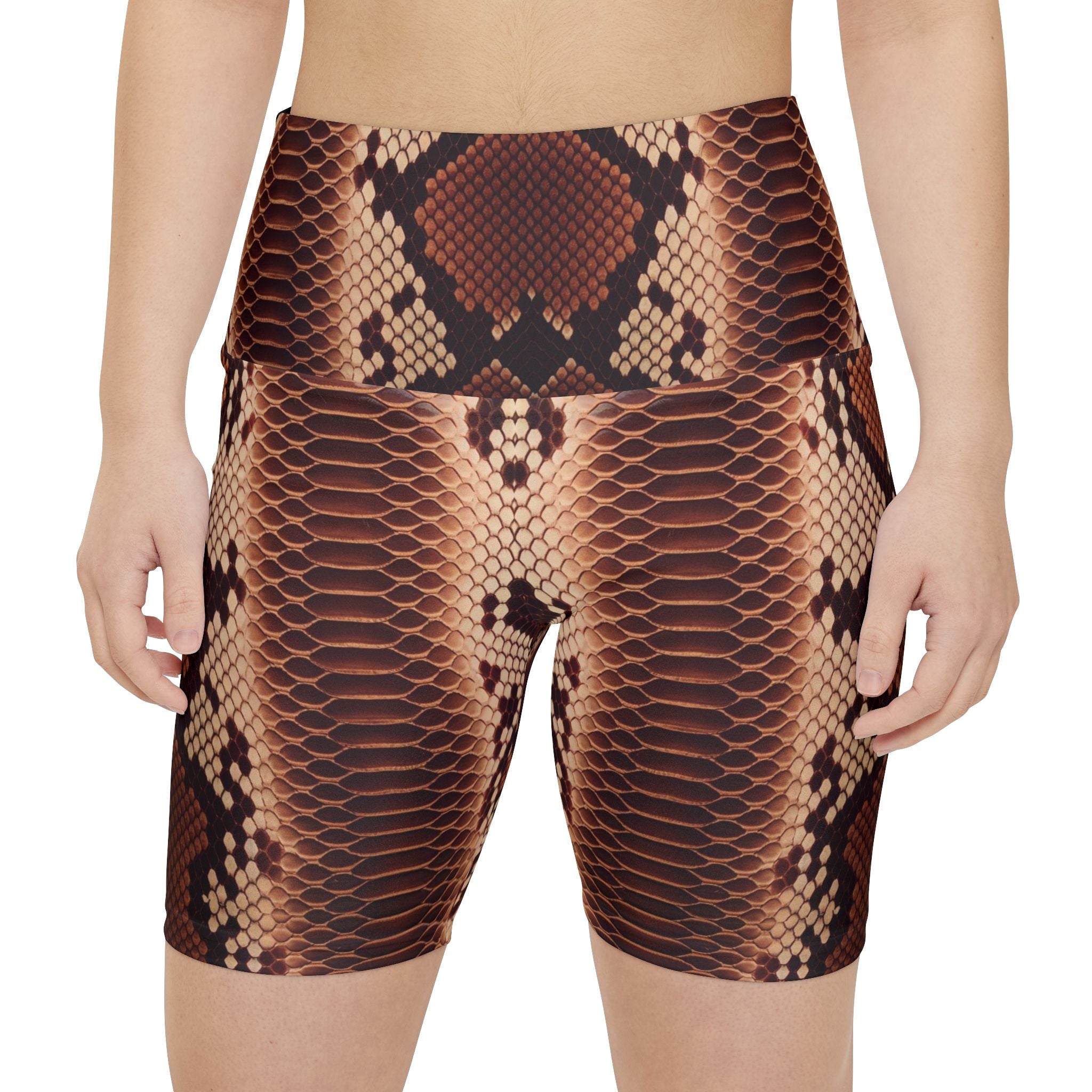 Python Print Women's Workout Shorts - Stylish Activewear for Fitness Enthusiasts