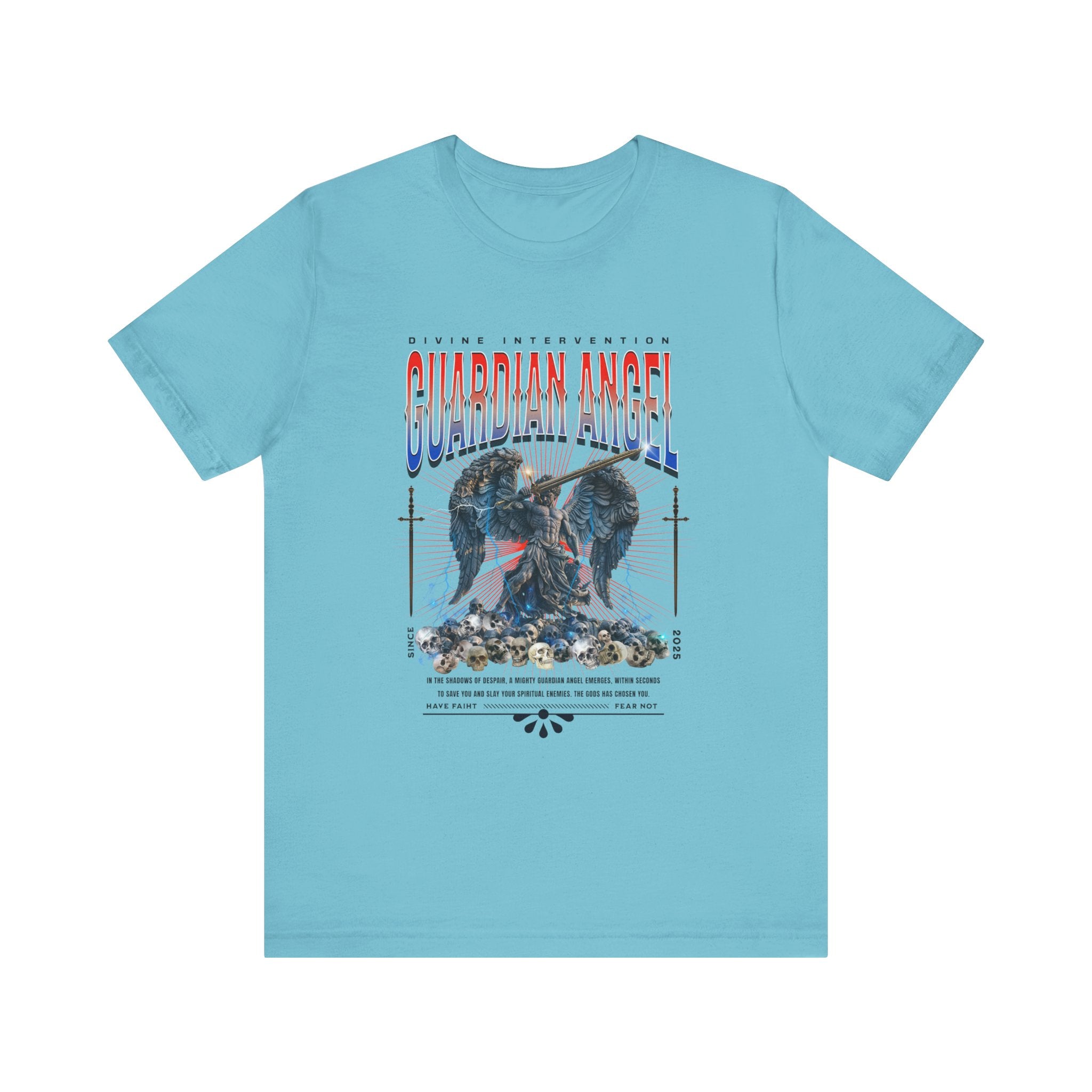 Unisex Jersey Short Sleeve Tee: Male Guardian Angel Spiritual Warrior - Angel Body