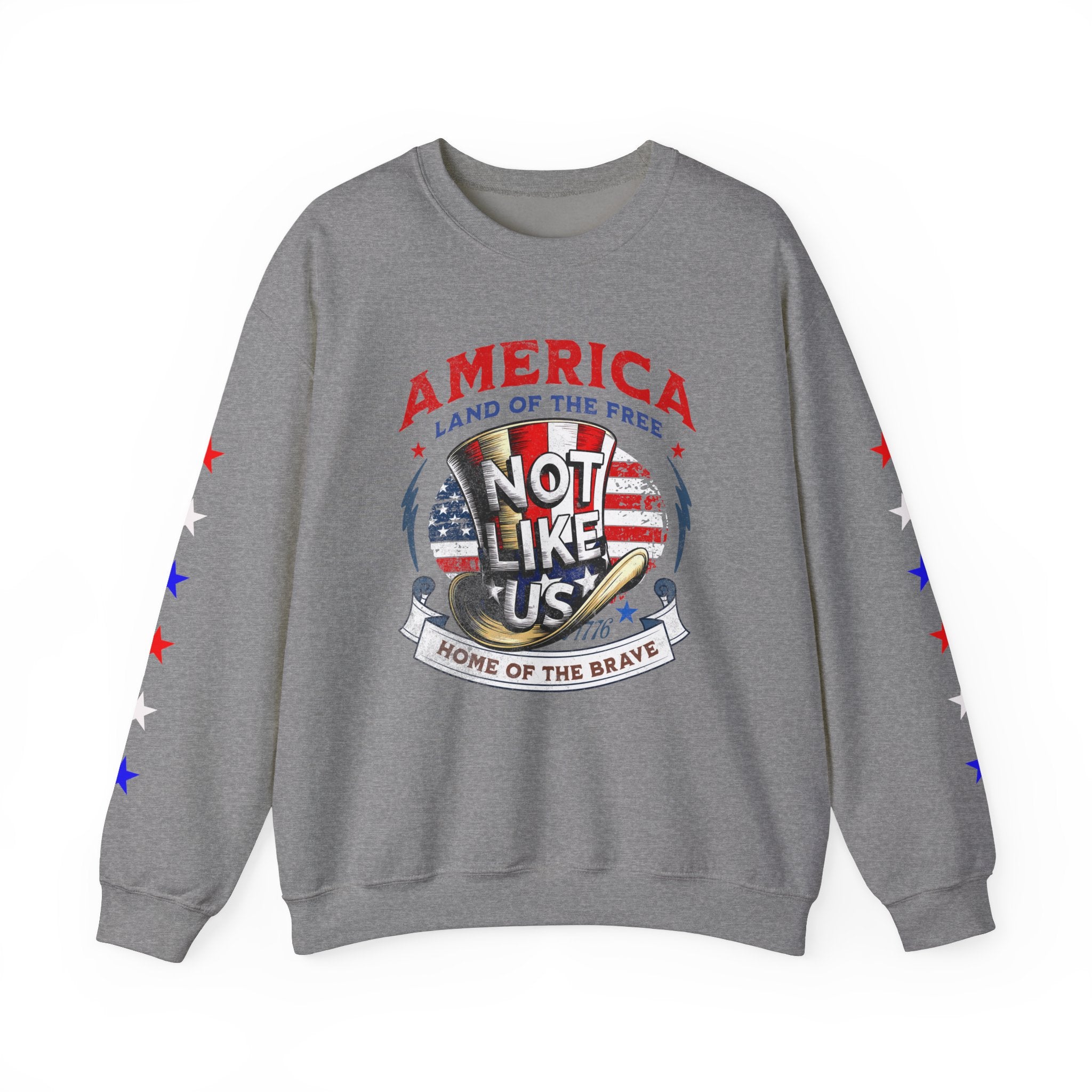Patriotic Unisex Crewneck Sweatshirt - 'Not Like Us' American Pride - Angel Body
