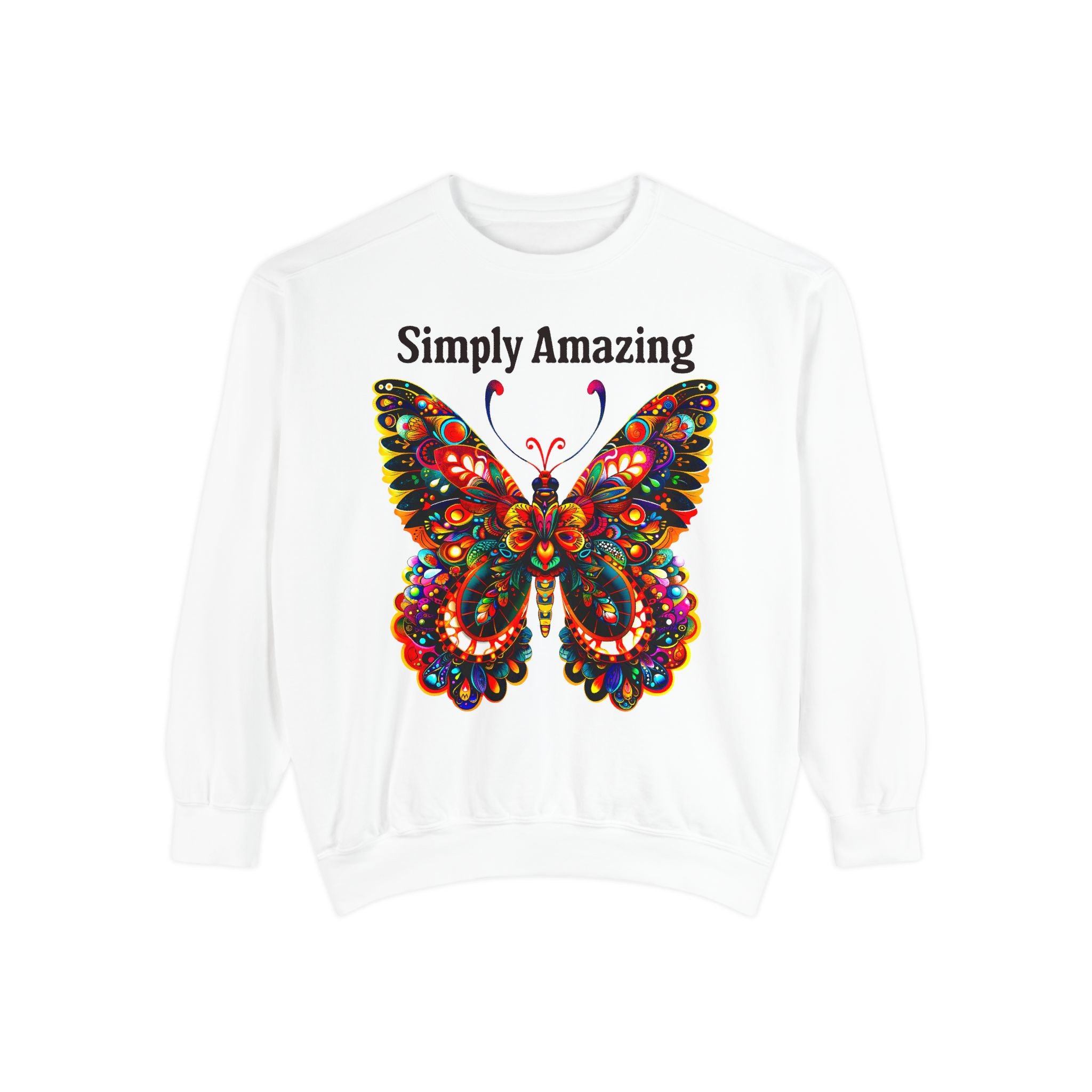 Unisex Garment-Dyed Sweatshirt That says Simply Beautiful - Angel Body