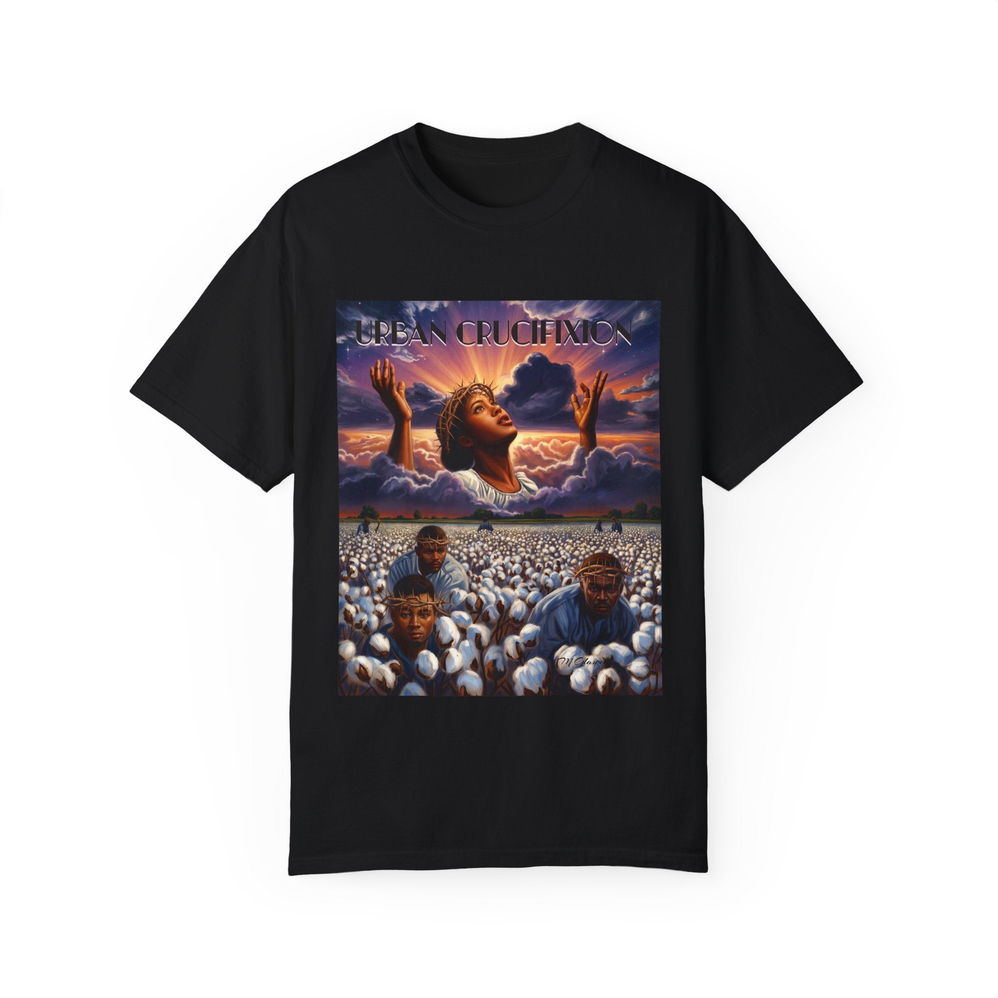 Urban Crucifixion Unisex Garment-Dyed T-shirt - Bold Graphic Tee for Artistic Expression