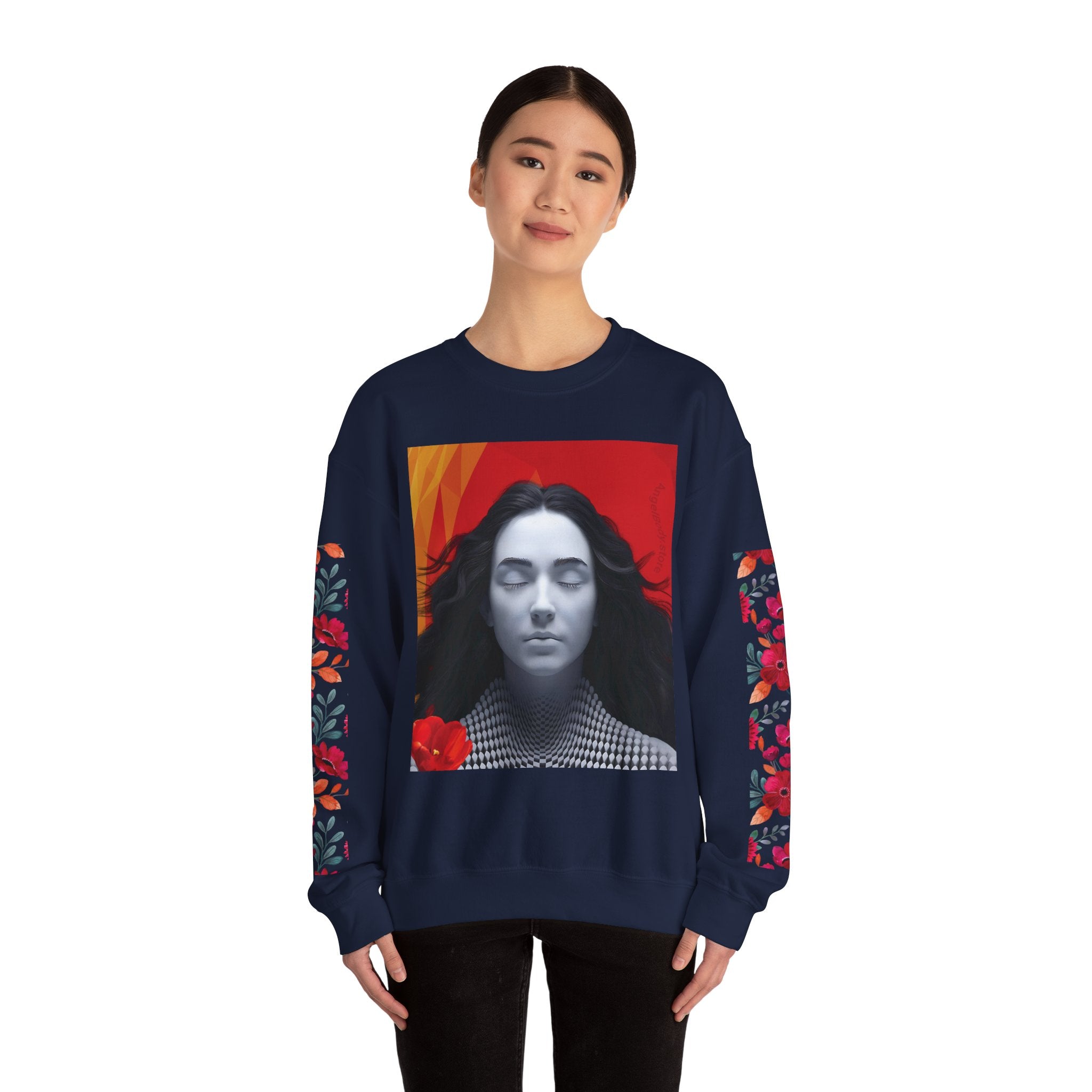 Abstract Art & Floral Sweatshirt - Angel Body