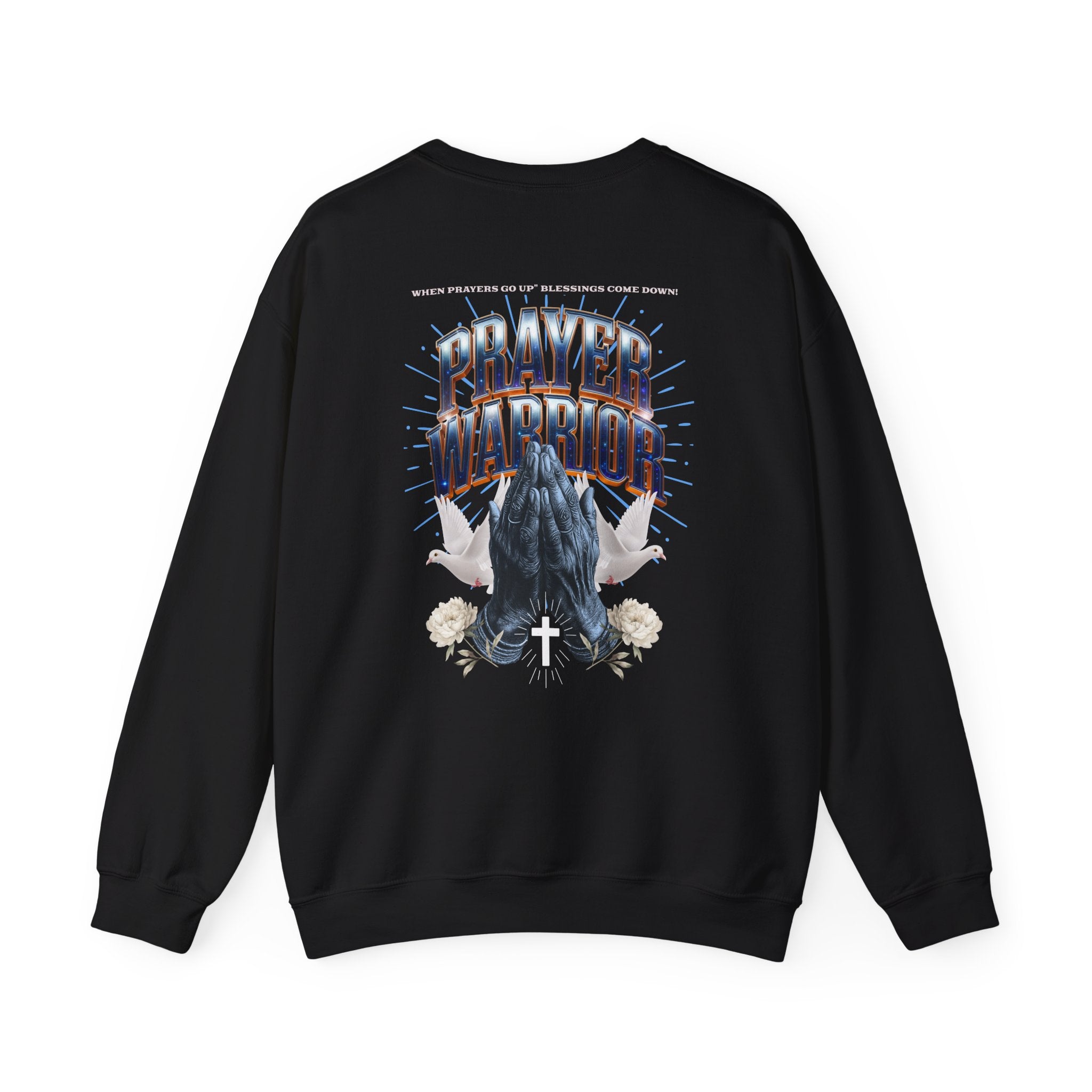 Prayer Warrior Crewneck Sweatshirt - Unisex Heavy Blend™ - Faith-Inspired Apparel - Angel Body