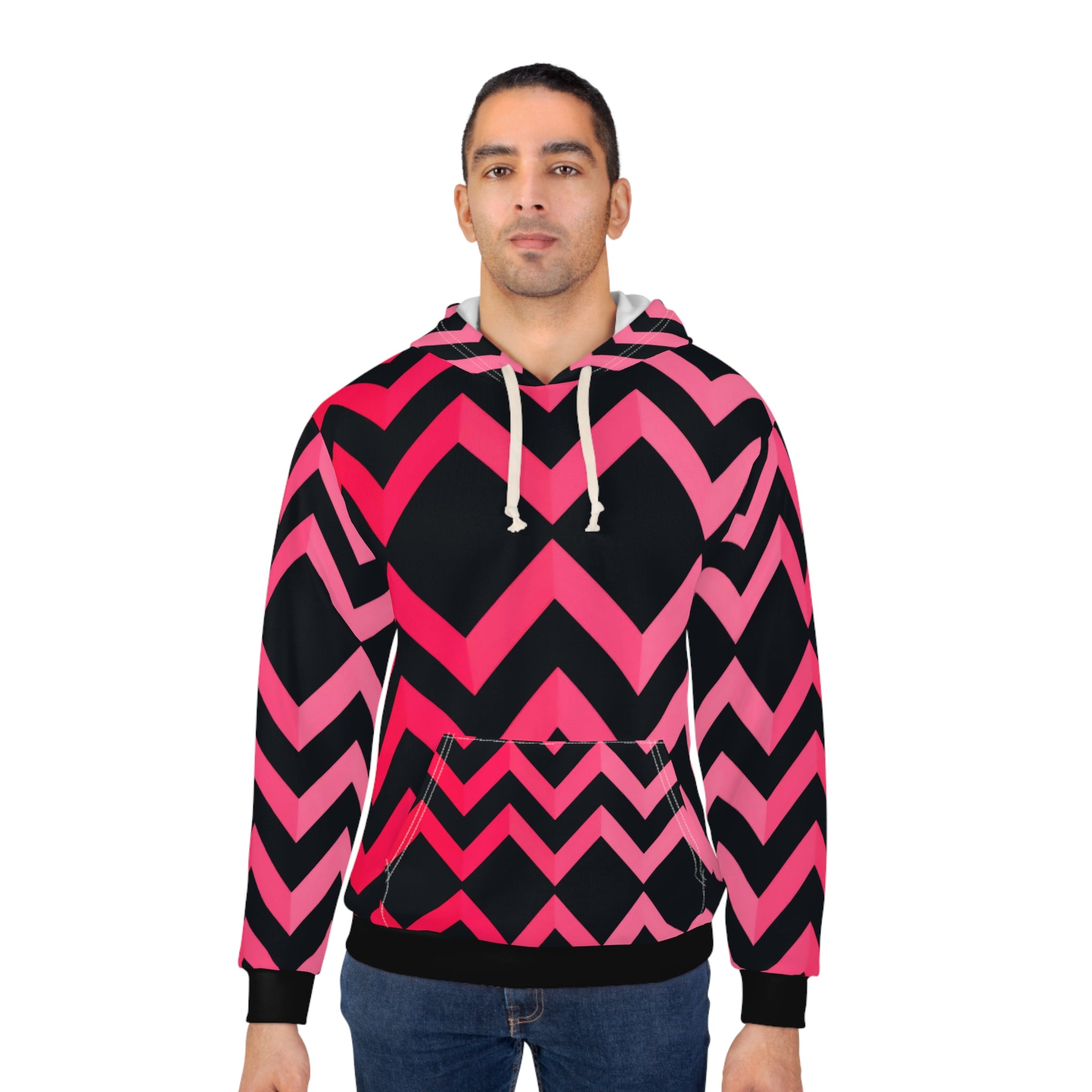 Unisex Chevron Pattern Unisex Pullover Hoodie - Cozy & Stylish for Everyday Wear - Angel Body