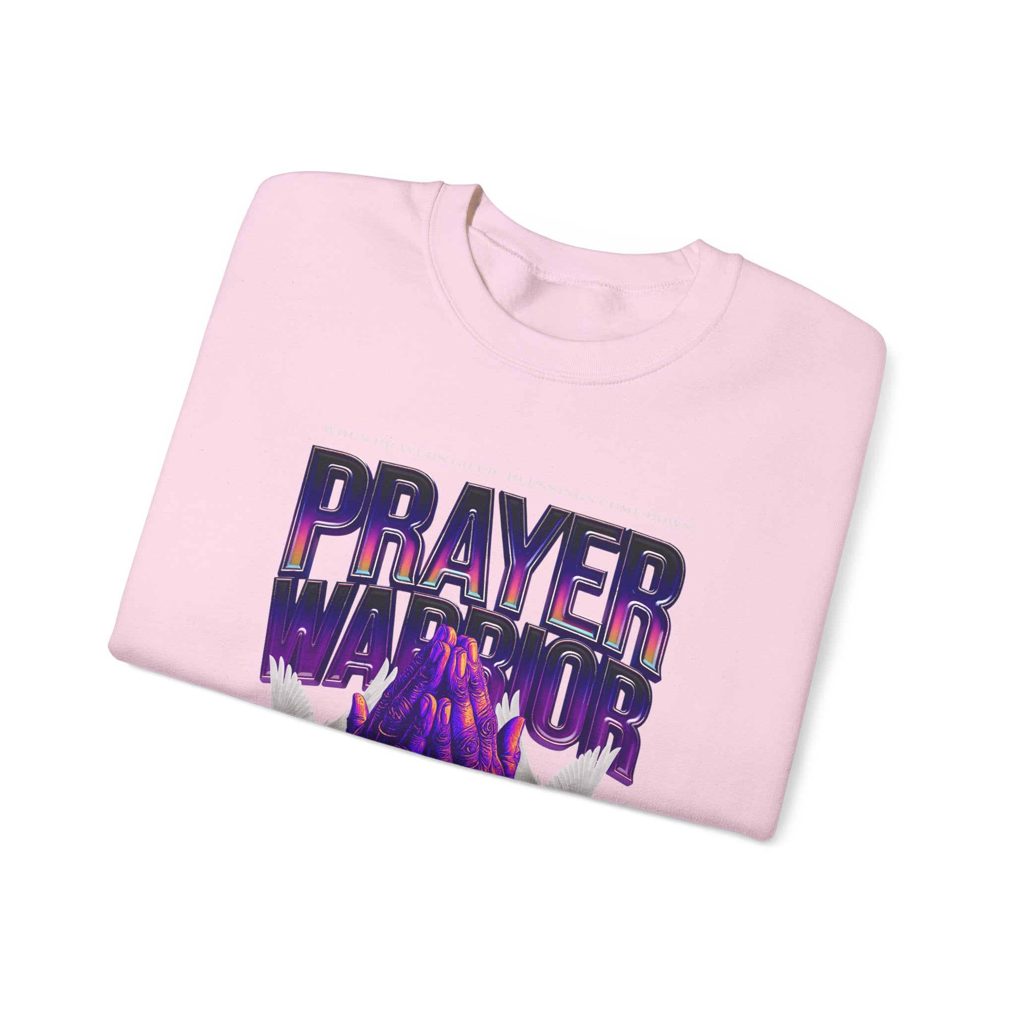 Prayer Warrior Crewneck Sweatshirt - Unisex Heavy Blend™ - Perfect for Spiritual Comfort - Angel Body