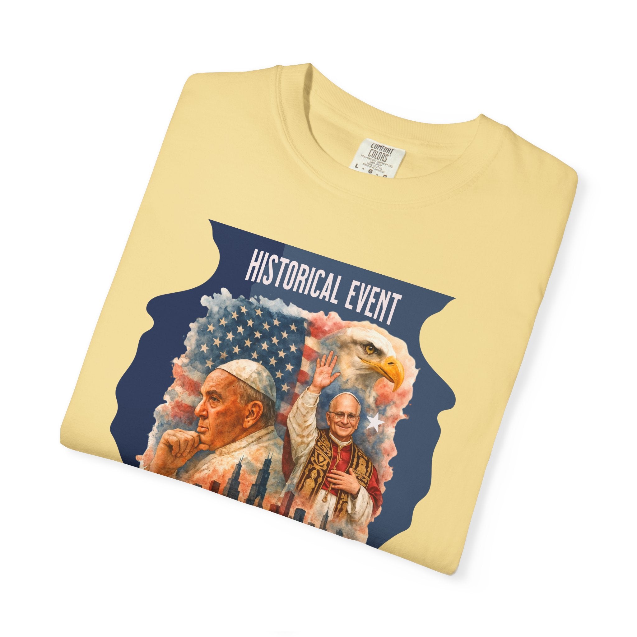 Historical Event T-Shirt - Congratulations to Leo XIV, Chicago's Own - Unisex Garment-Dyed Tee - Angel Body