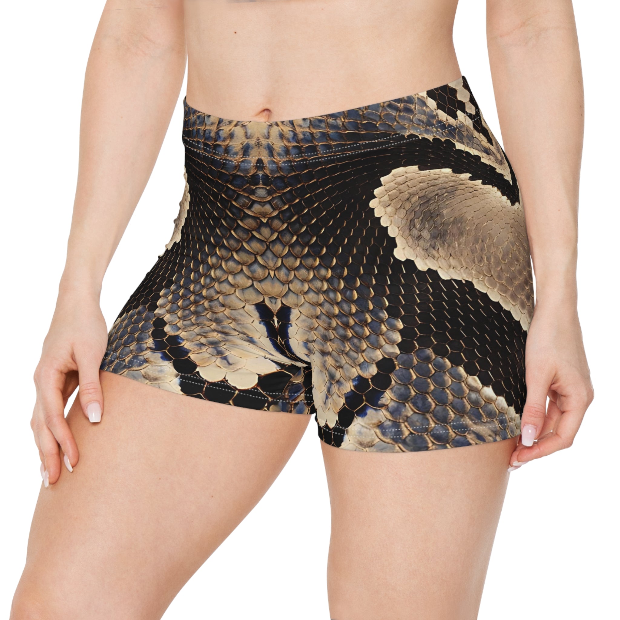 Stylish Python Print Women's Shorts - Trendy and Comfortable Summer Wear - Angel Body