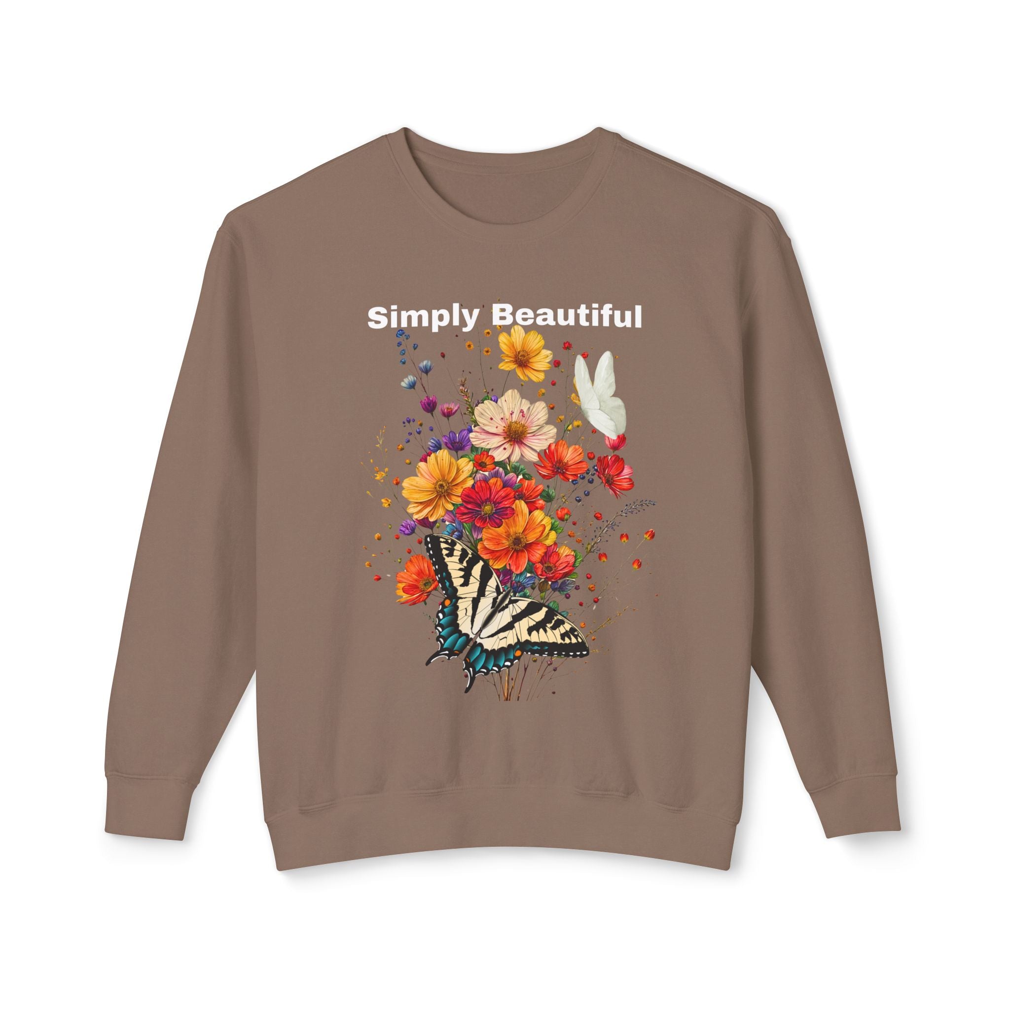 Unisex Lightweight Crewneck Sweatshirt That says Simply Beautiful - Angel Body
