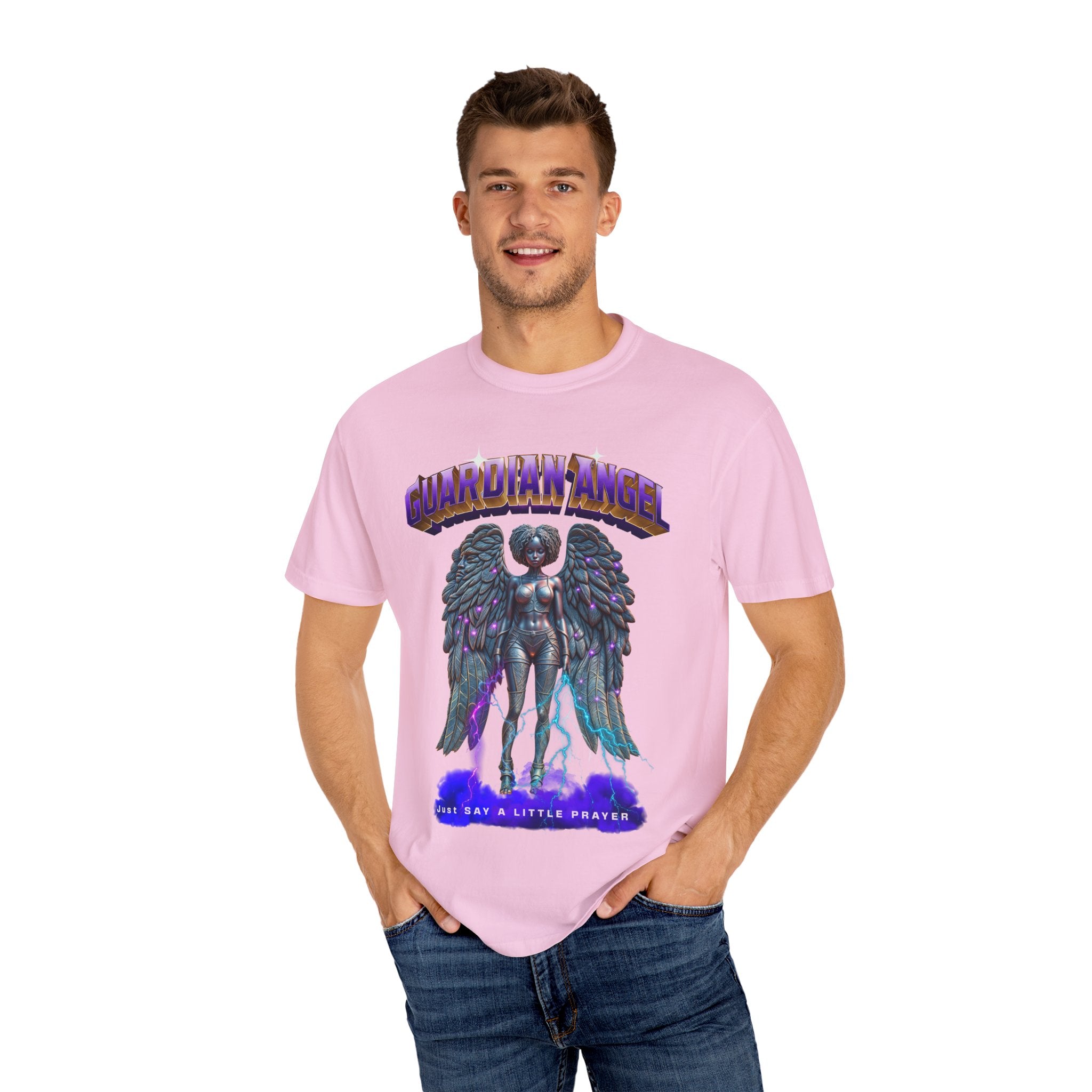 Unisex Garment-Dyed T-shirt With the title Guardian Angel - Angel Body