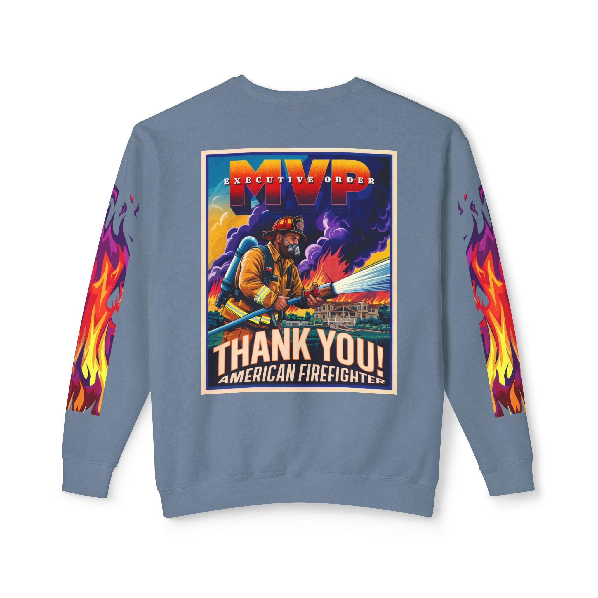 Unisex Crewneck Sweatshirt - Thank You American Firefighter - Angel Body