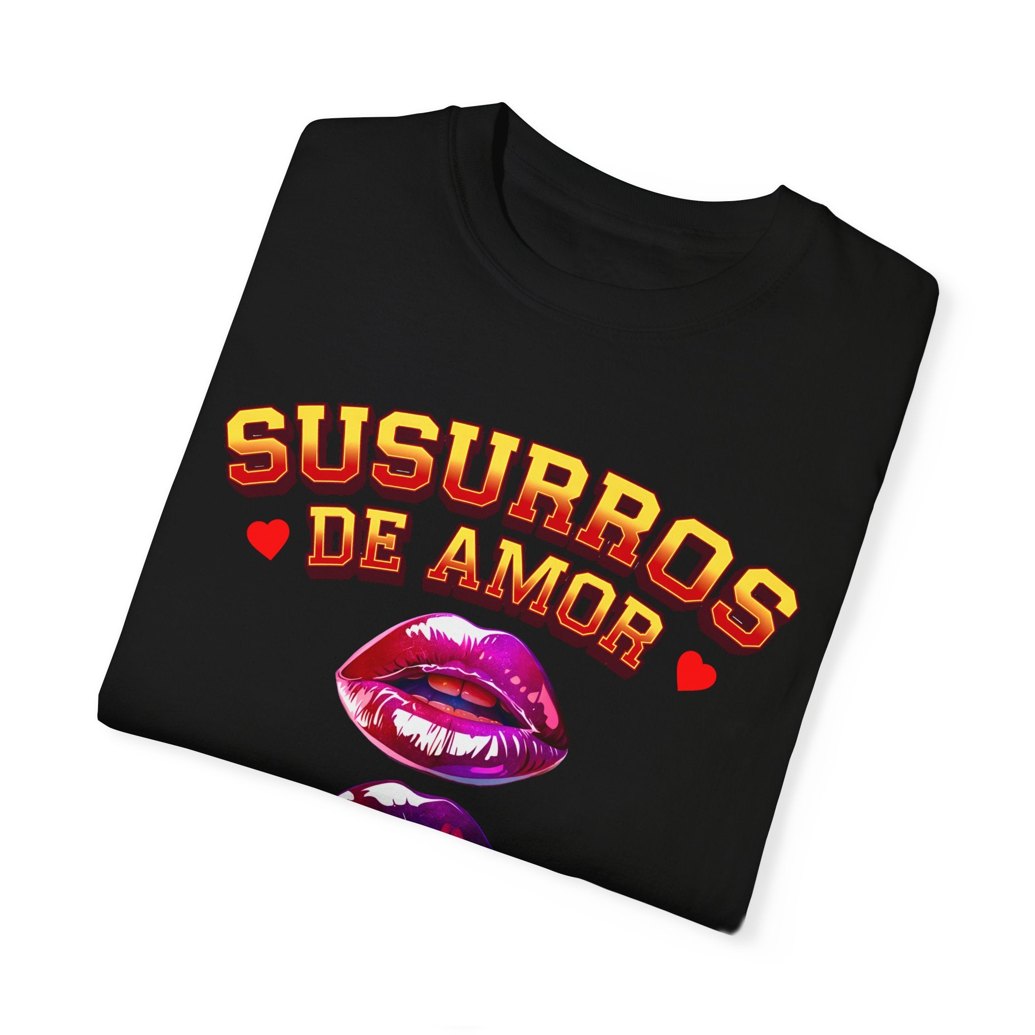 Unisex Artistic Lip Print T-Shirt - 'Susurros de Amor' - Angel Body