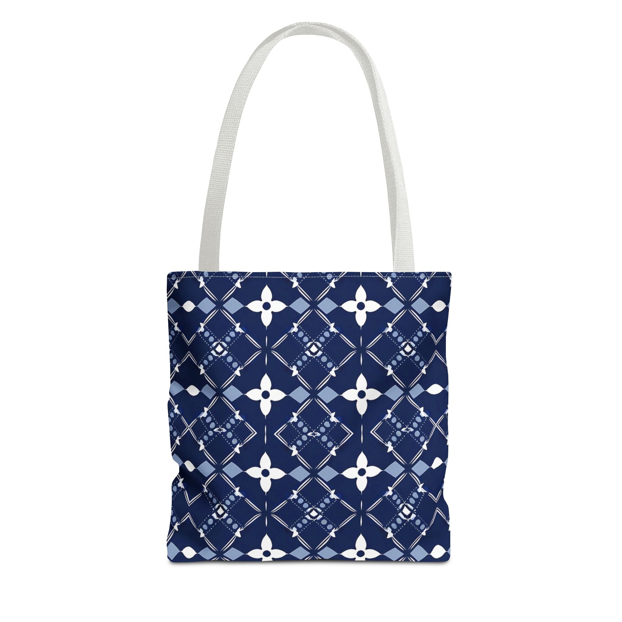 Navy Floral Pattern Tote Bag - Stylish & Versatile for Everyday Use - Angel Body