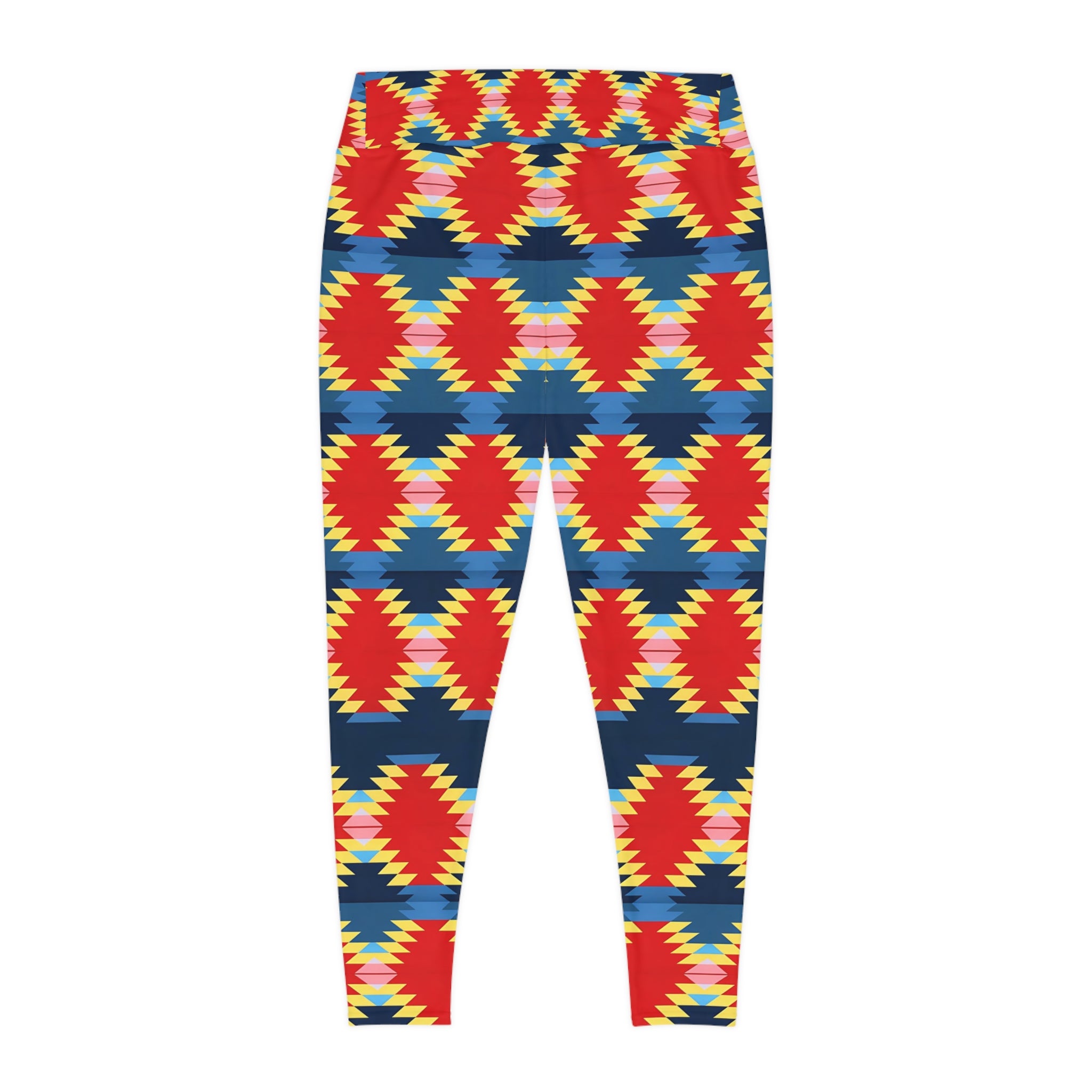 Vibrant Plus Size Leggings - Colorful Geometric Pattern for Comfort and Style - Angel Body
