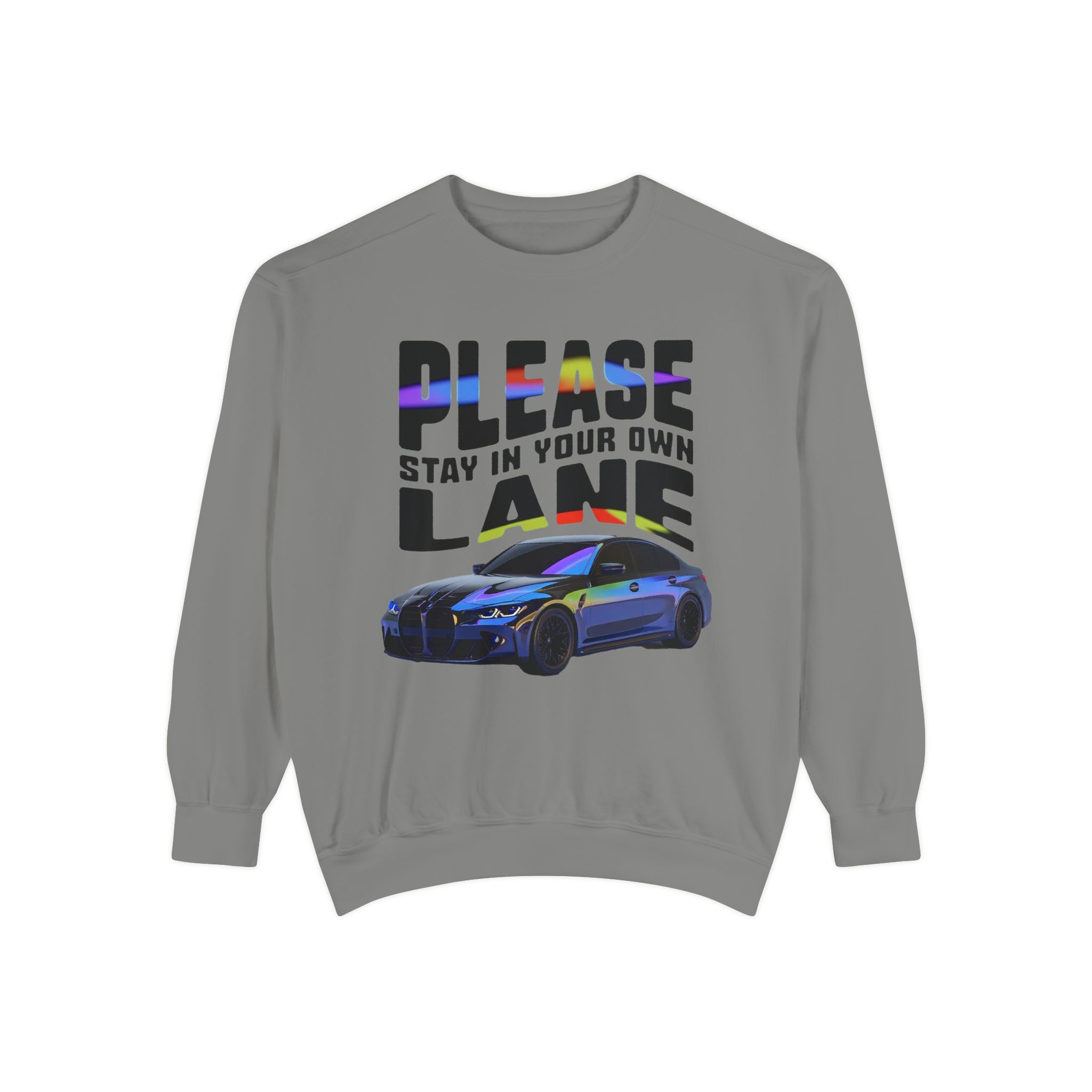 Unisex Sweatshirt - 'Please Stay in Your Own Lane' Car Design - Angel Body