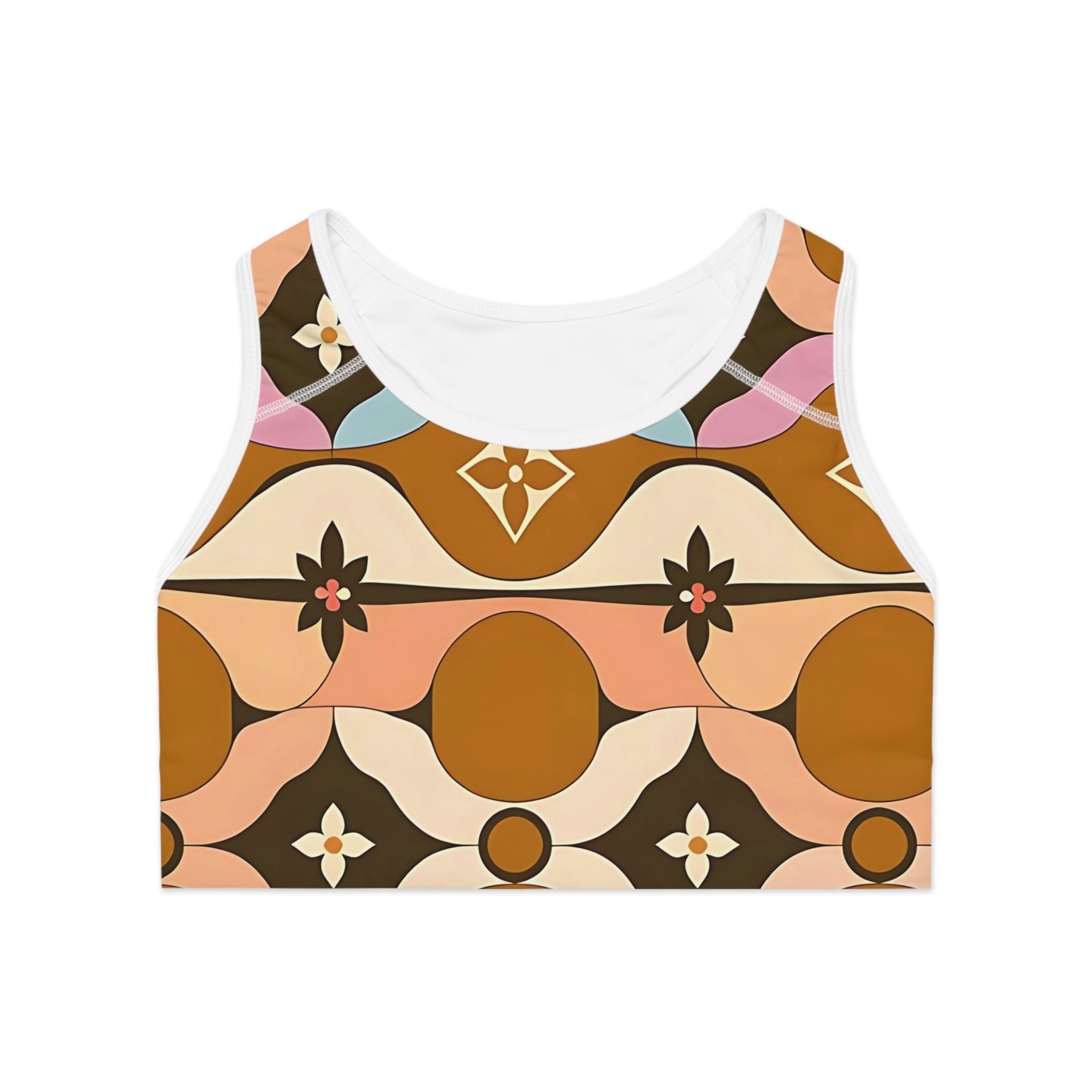 Bohemian Patterned Sports Bra – Stylish Activewear for Yoga & Fitness