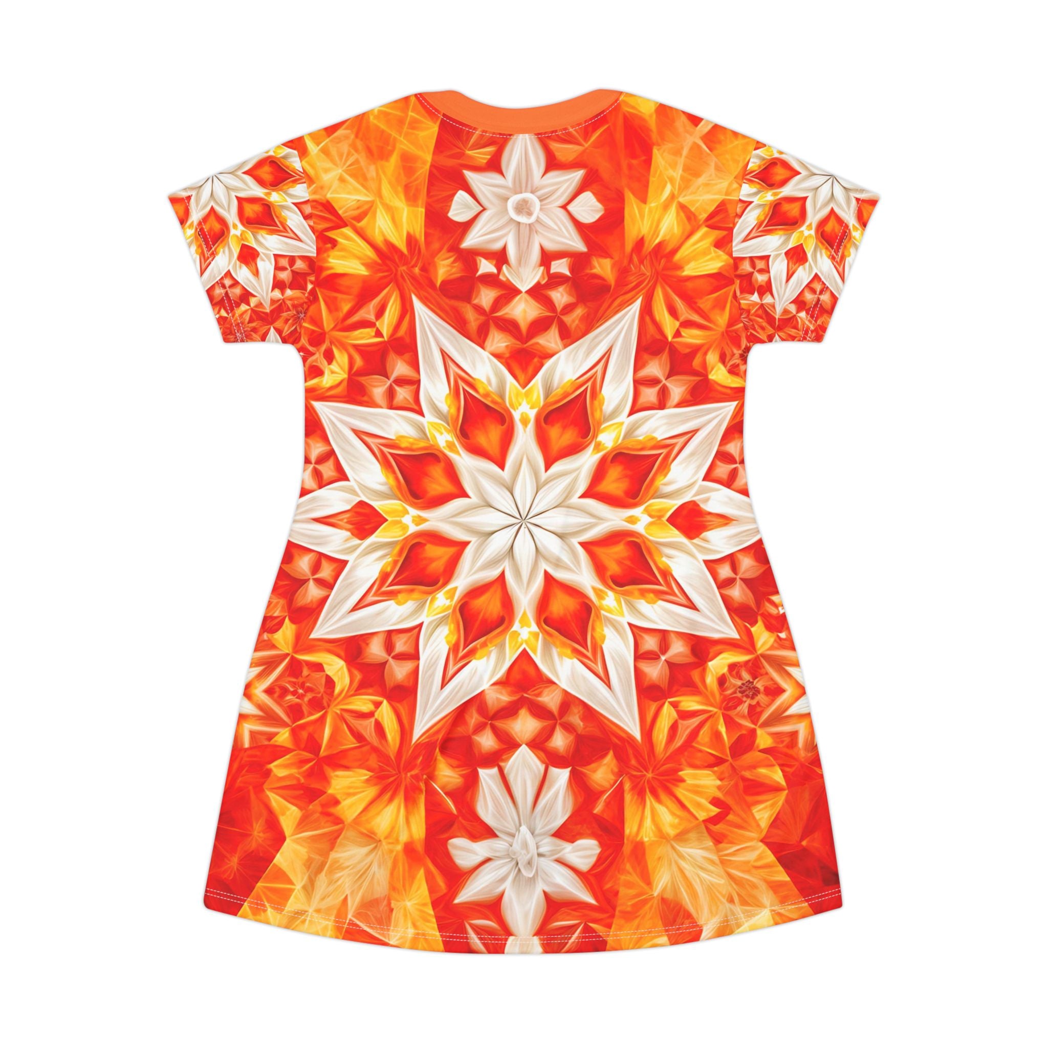 Vibrant Floral T-Shirt Dress for Summer Days - Angel Body