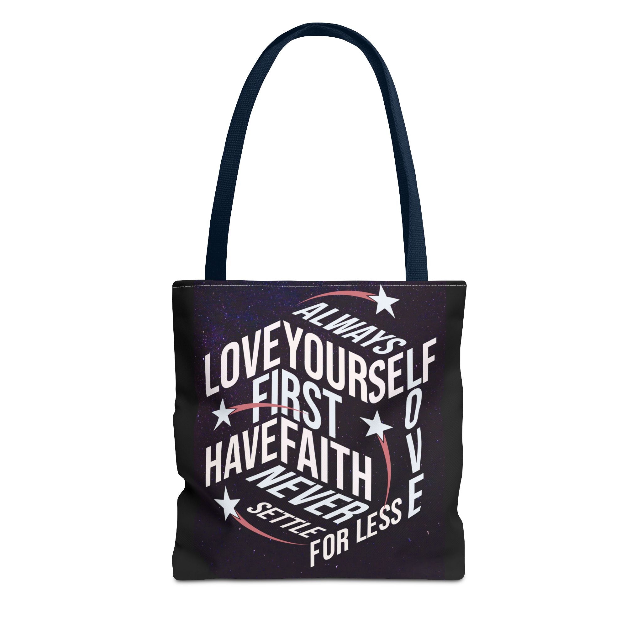Inspirational Quote Tote Bag - Always Love Yourself First, Have Faith - Angel Body