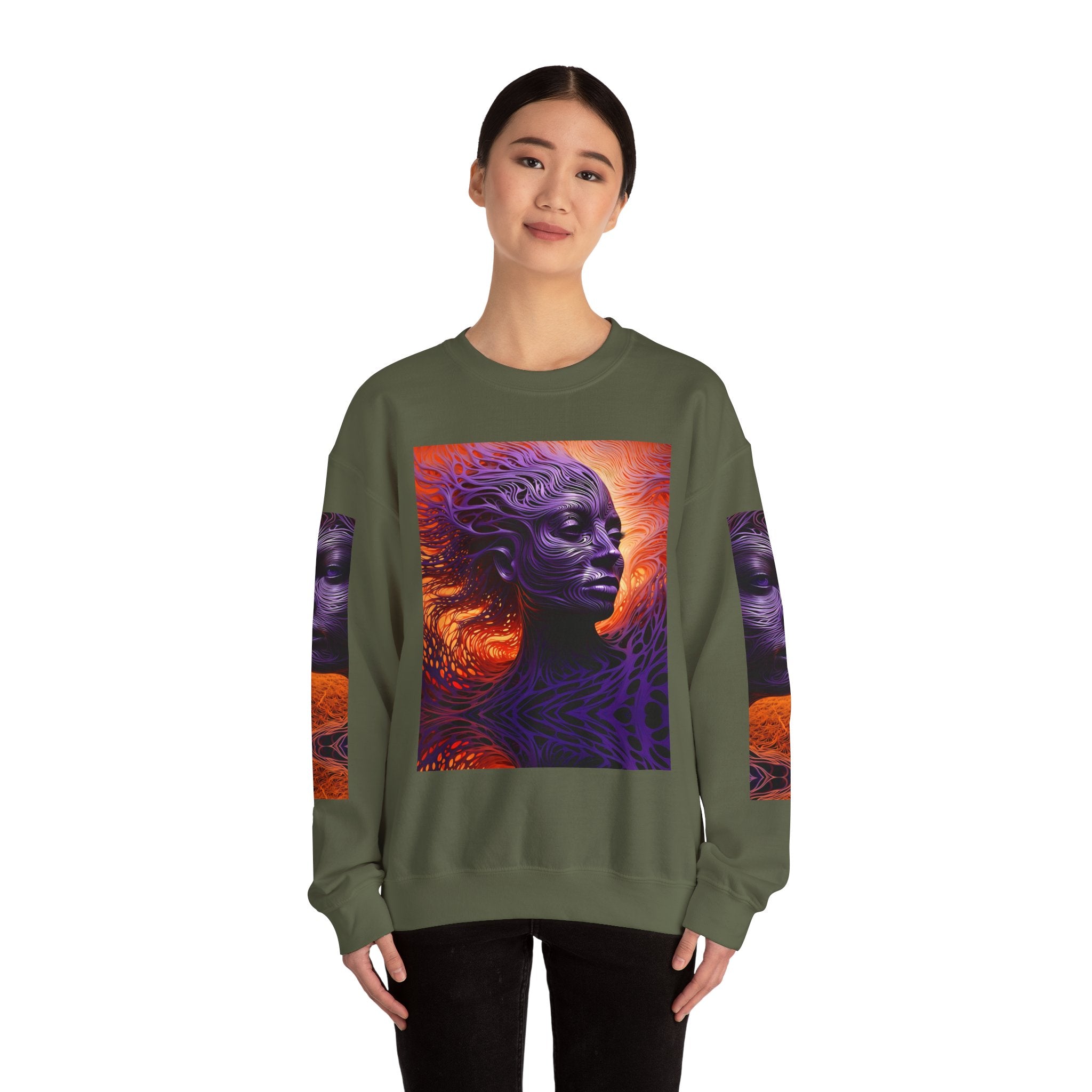 Purple Wind Mystical Abstract Unisex Sweatshirt - Angel Body