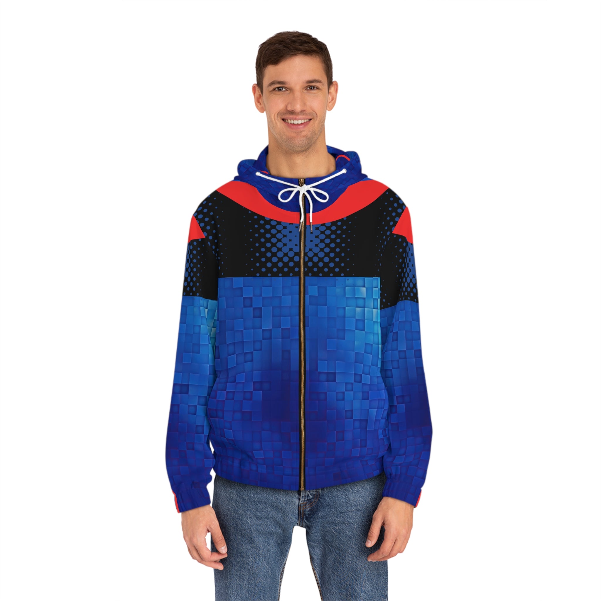 Men's Full-Zip Hoodie - Dream Bigger Hustle Harder 2025 Graphic - Angel Body