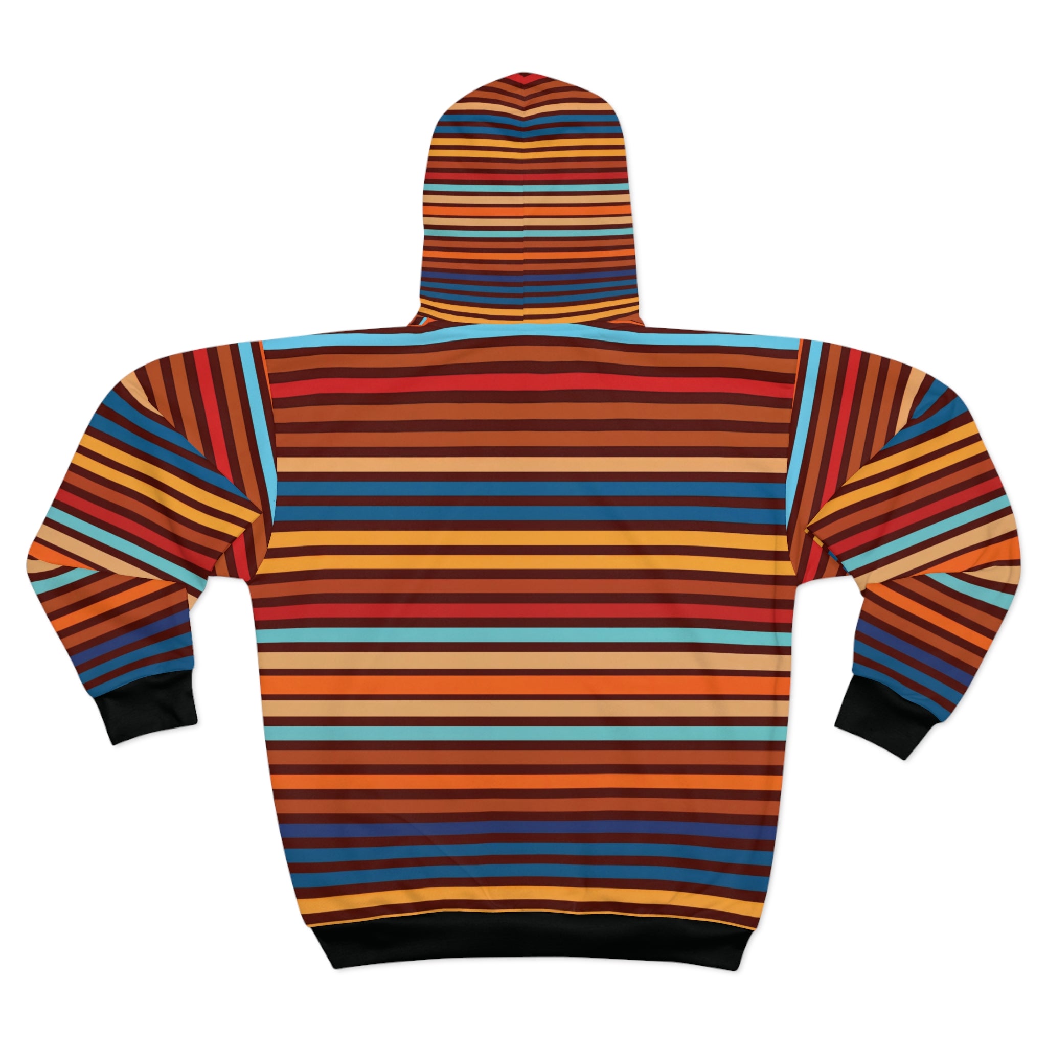 Colorful Striped Unisex Zip Hoodie - Perfect for Casual Wear and Cozy Gatherings - Angel Body