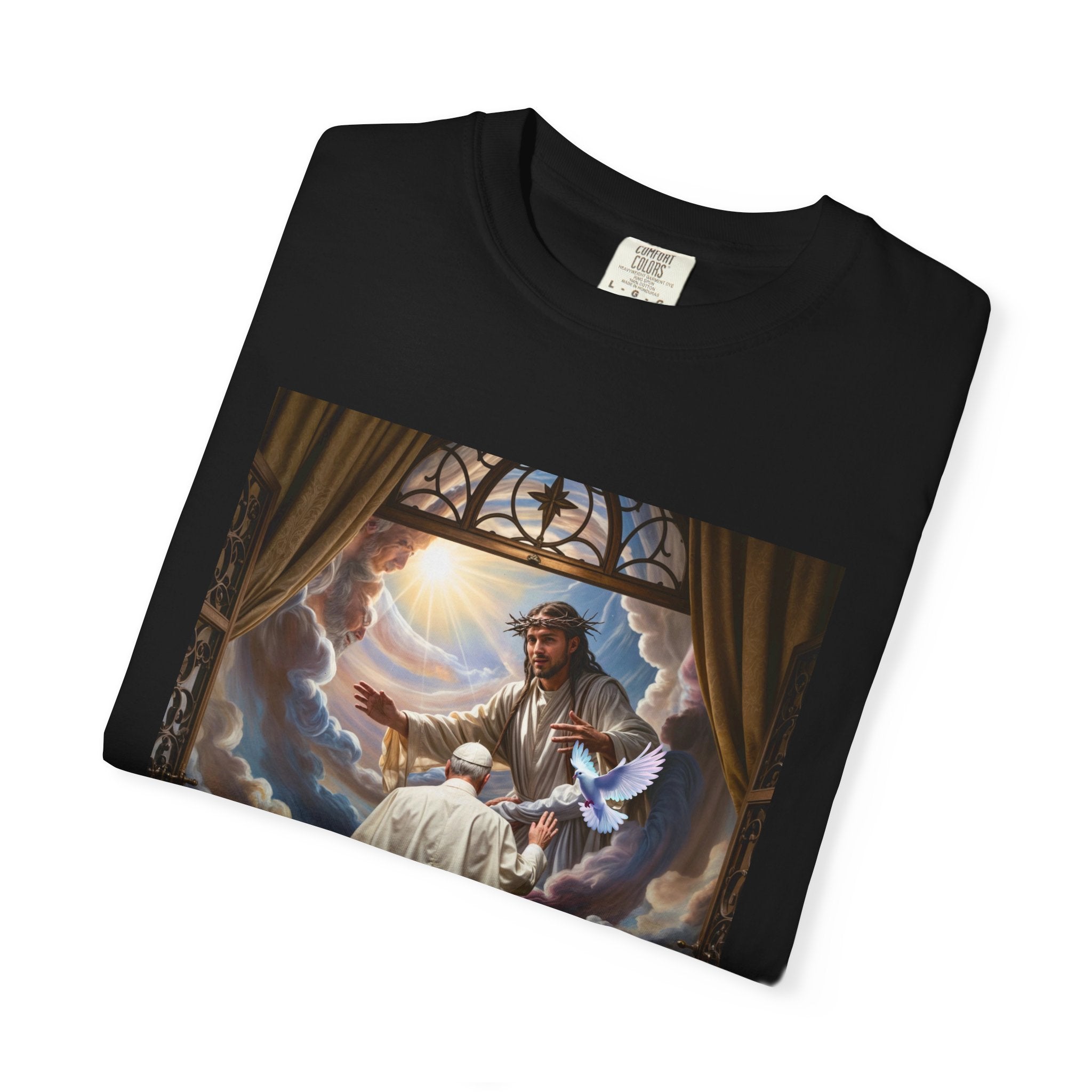 Artistic Unisex Garment-Dyed T-shirt - Divine Inspiration Design - Angel Body