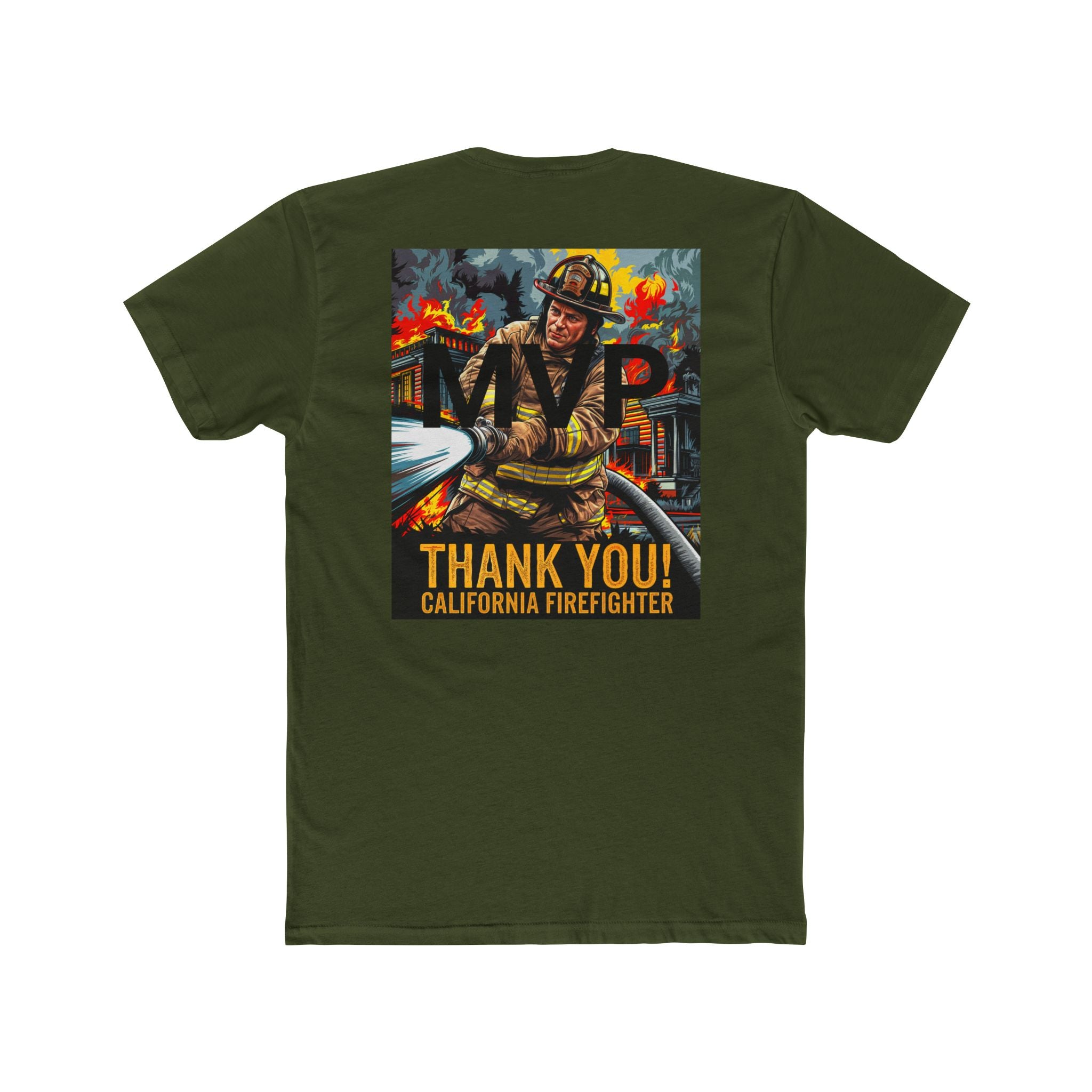 Thank You California Firefighter Unisex Crew Tee - Angel Body