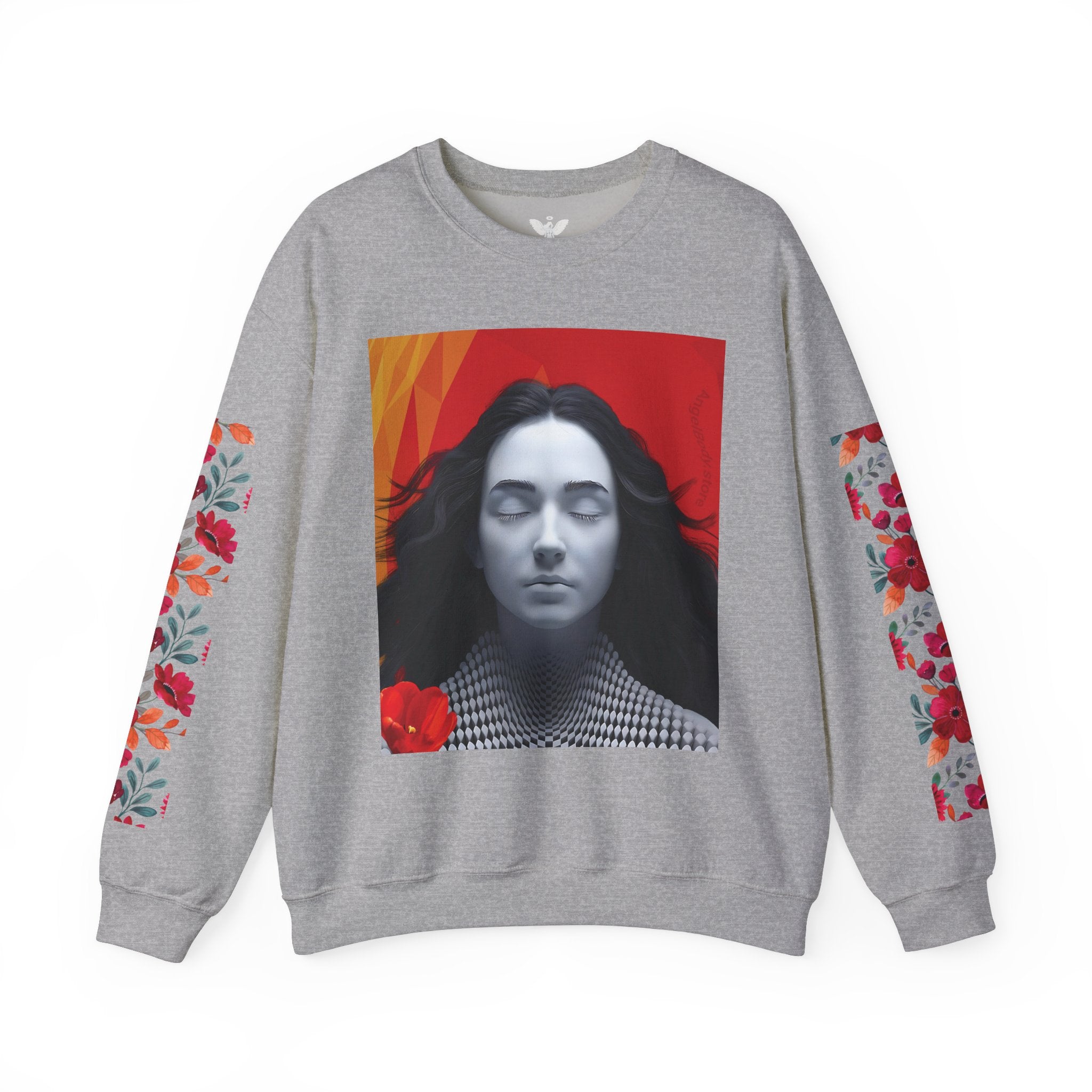 Abstract Art & Floral Sweatshirt - Angel Body