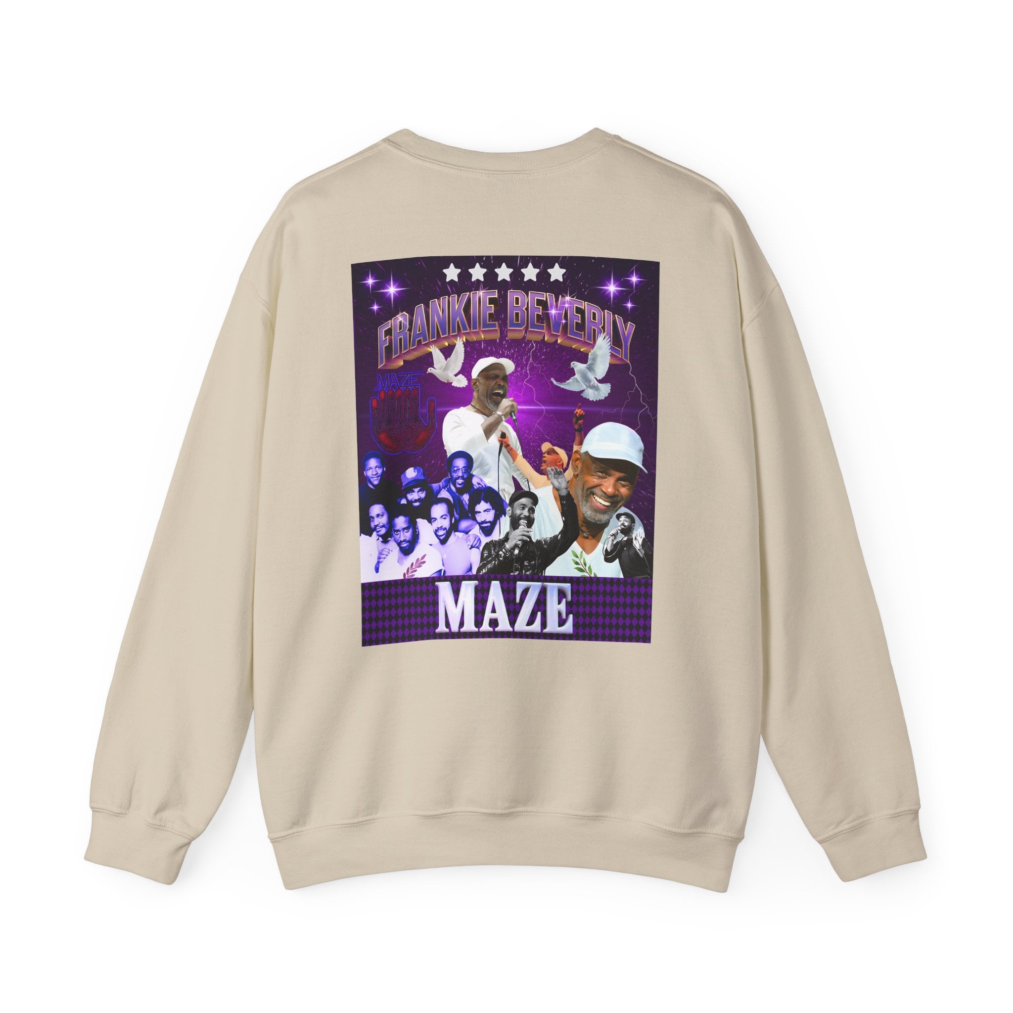 Limited Edition Frankie Beverly collage Crewneck Sweatshirt - Retro style Music Tribute to a Legendary soul singer - Angel Body
