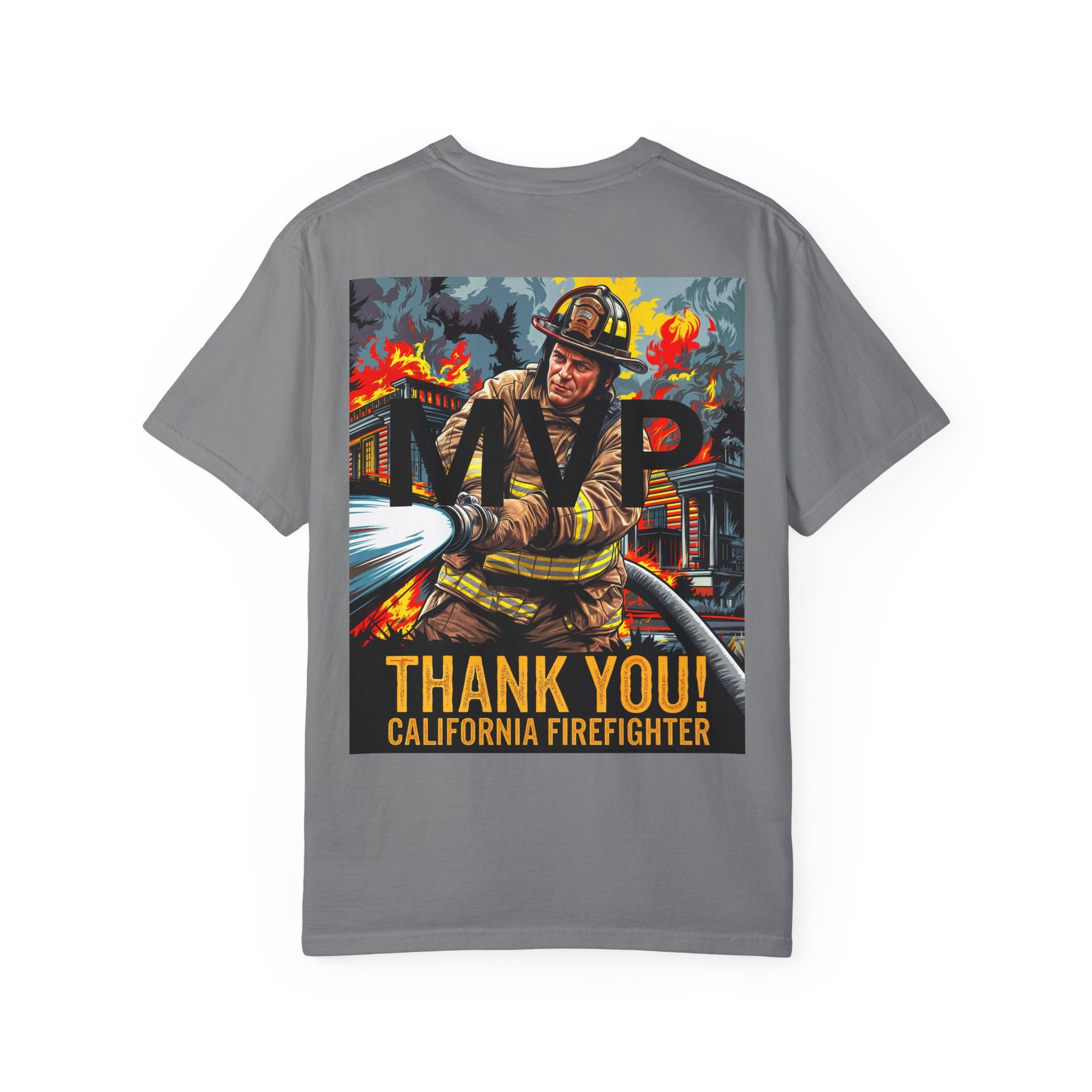 MVP Thank You Firefighter T-Shirt - Unisex Garment-Dyed Tee - Angel Body