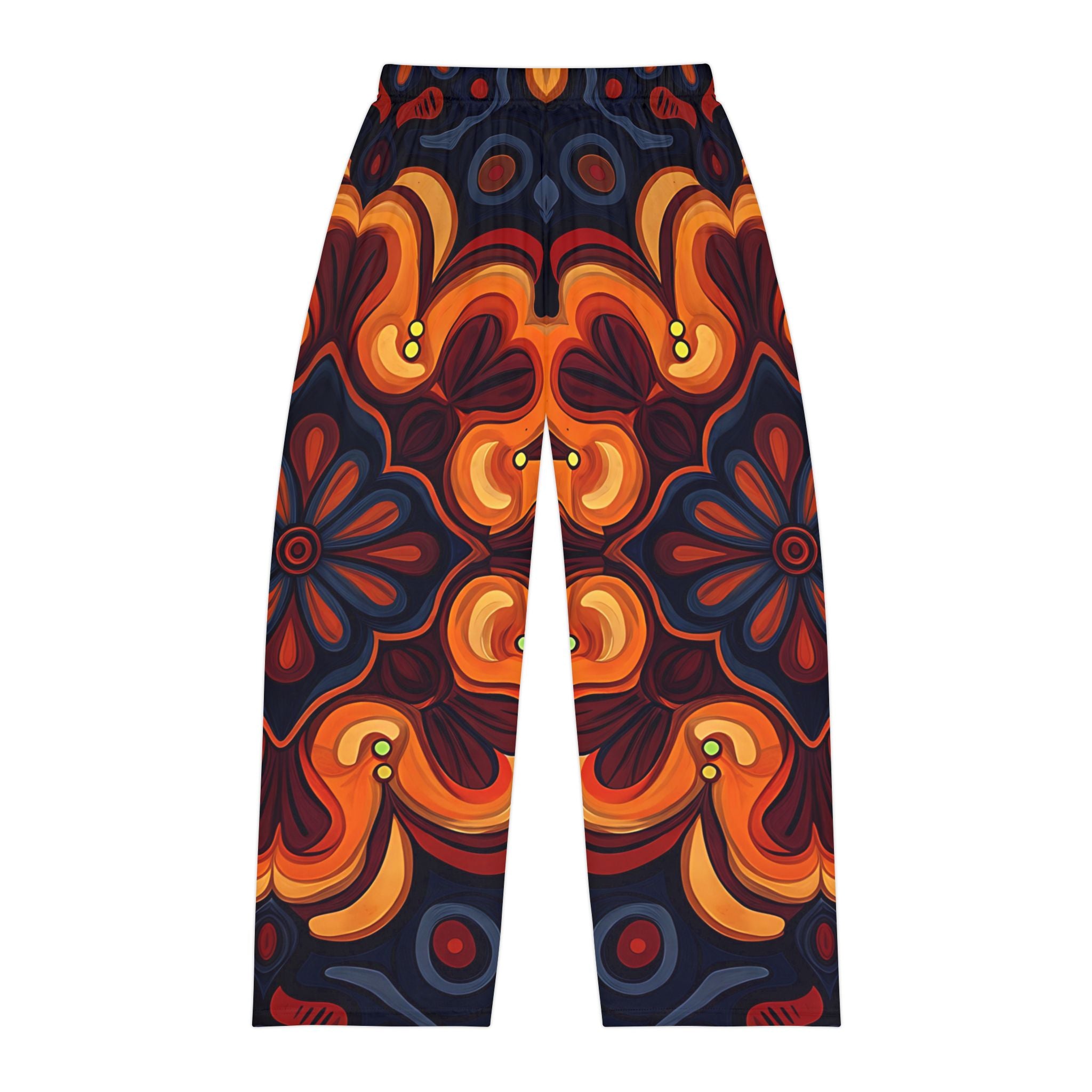 Men's Lounging Pajama Pants - Colorful Retro Floral Design for Cozy Nights - Angel Body