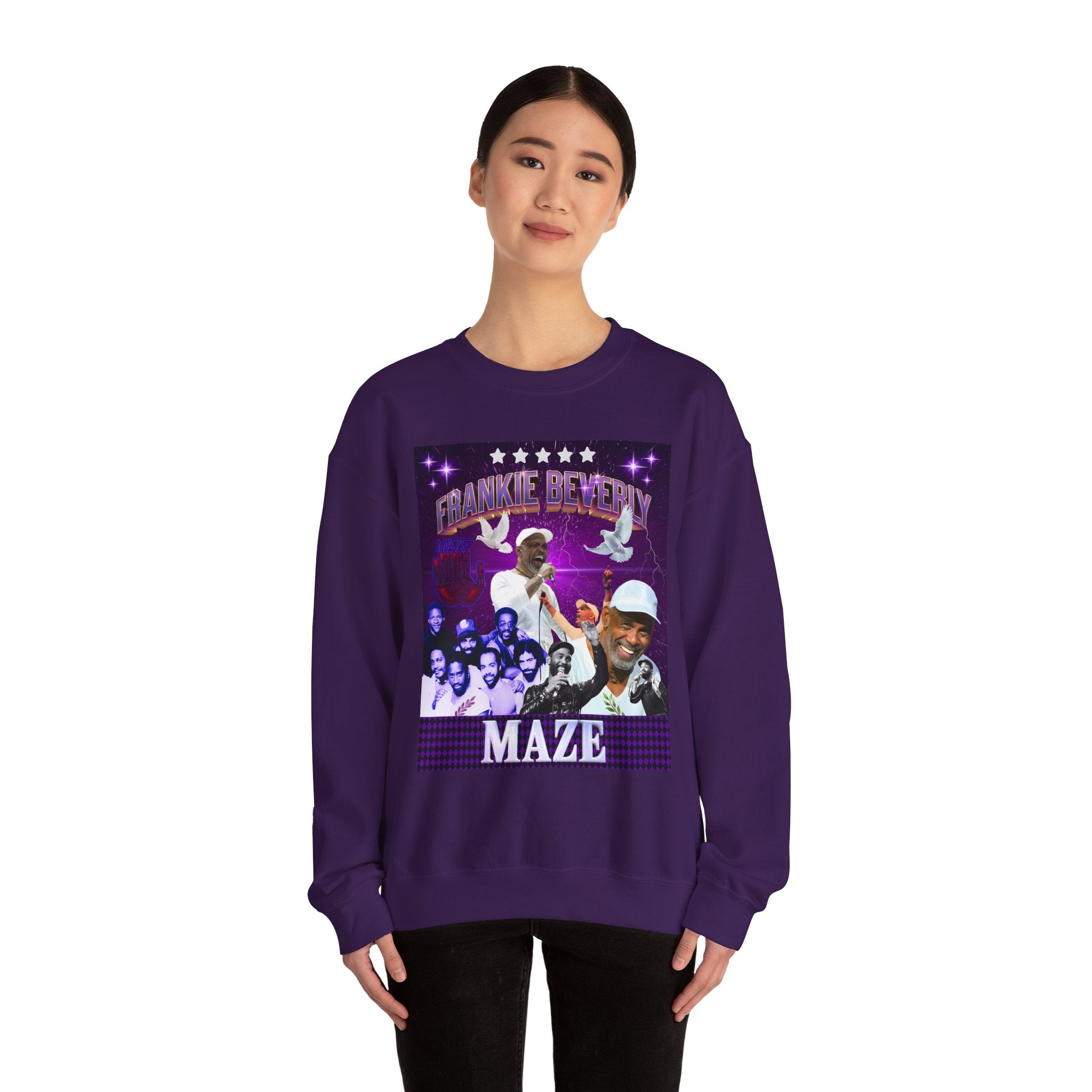 Limited Edition Frankie Beverly collage Crewneck Sweatshirt - Retro style Music Tribute to a Legendary soul singer - Angel Body