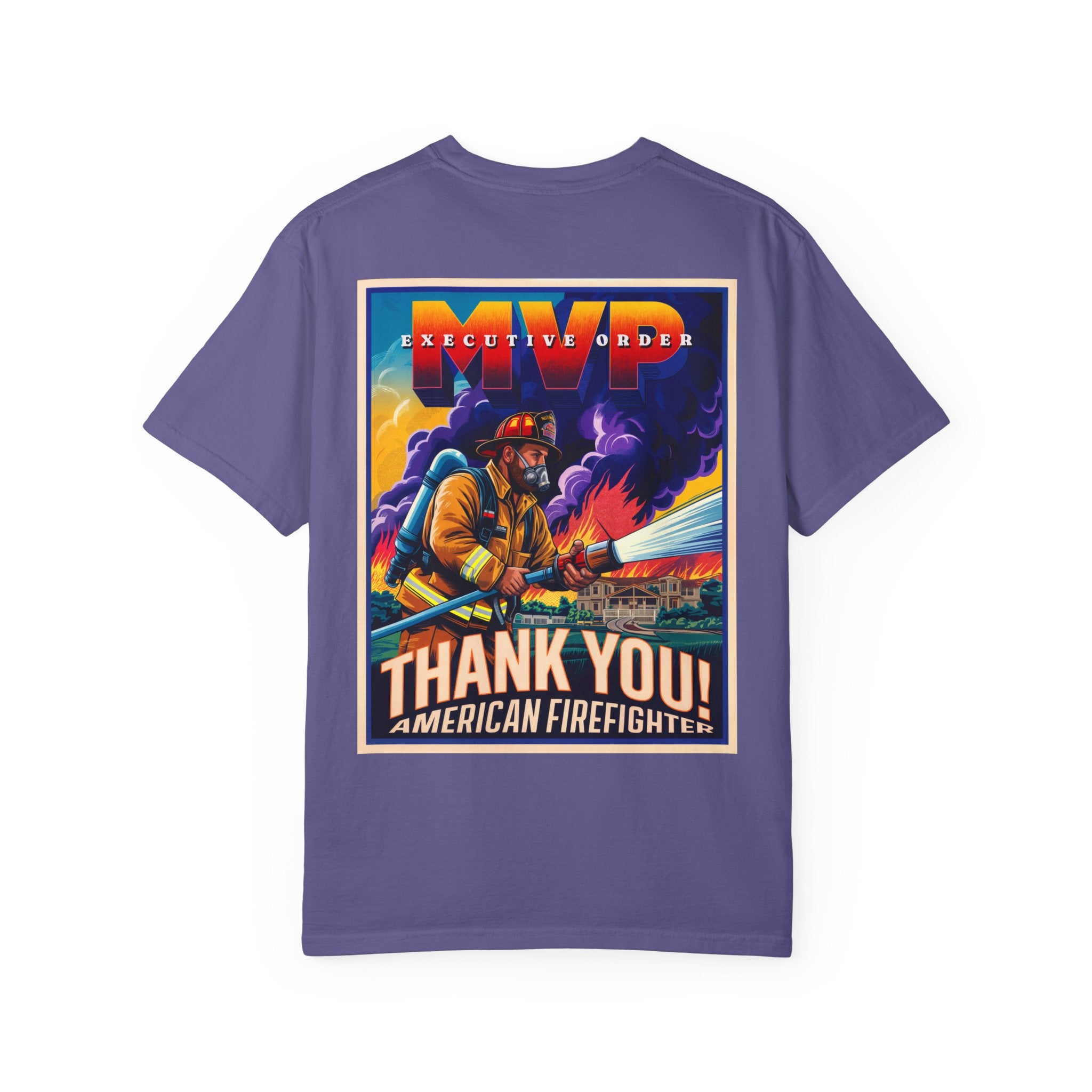 Firefighter Thank You T-Shirt - Unisex Garment-Dyed Tee - Angel Body