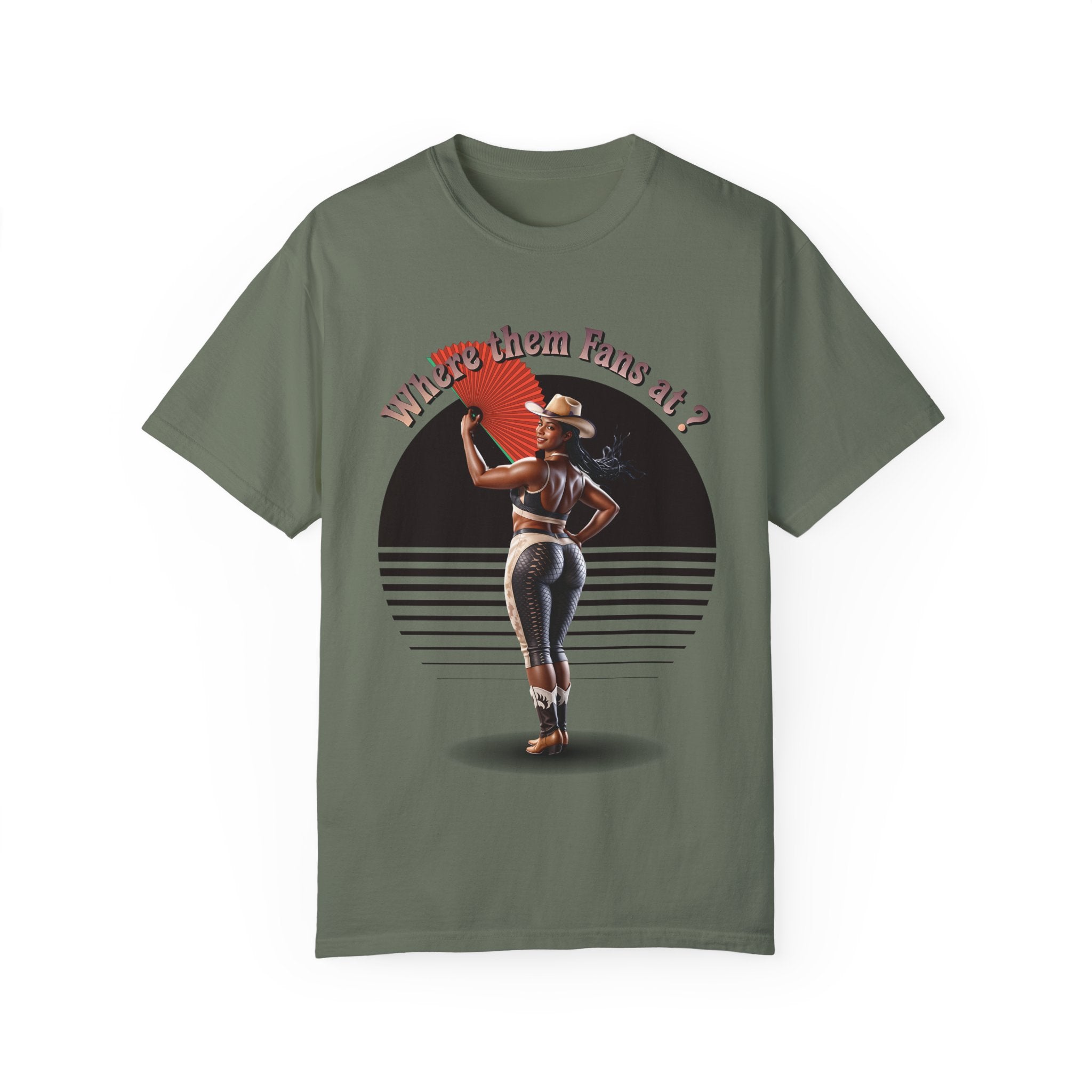 Retro Graphic T-Shirt - 'Where Them Fans At' Urban Style - Angel Body