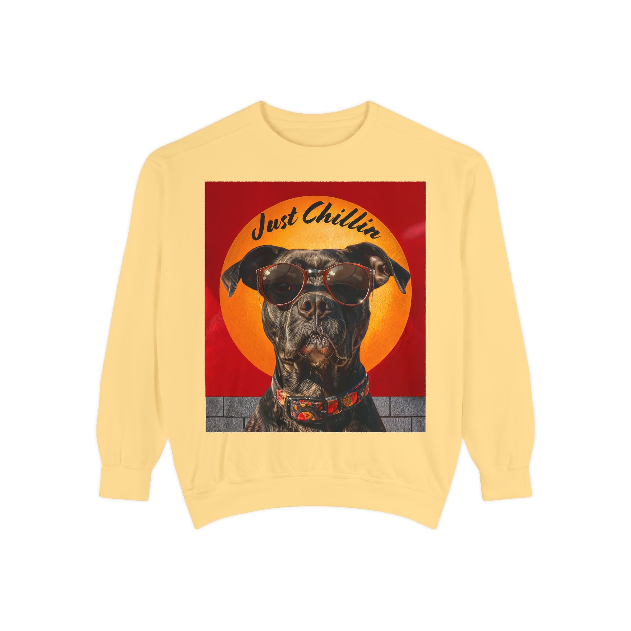 Pit Bull Terrier Dog Sunglasses Sweatshirt - Unisex Garment-Dyed - Angel Body