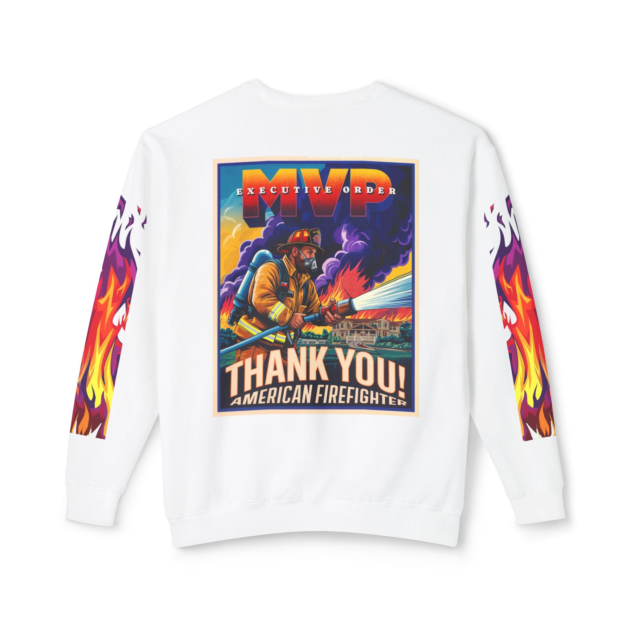 Unisex Crewneck Sweatshirt - Thank You American Firefighter - Angel Body