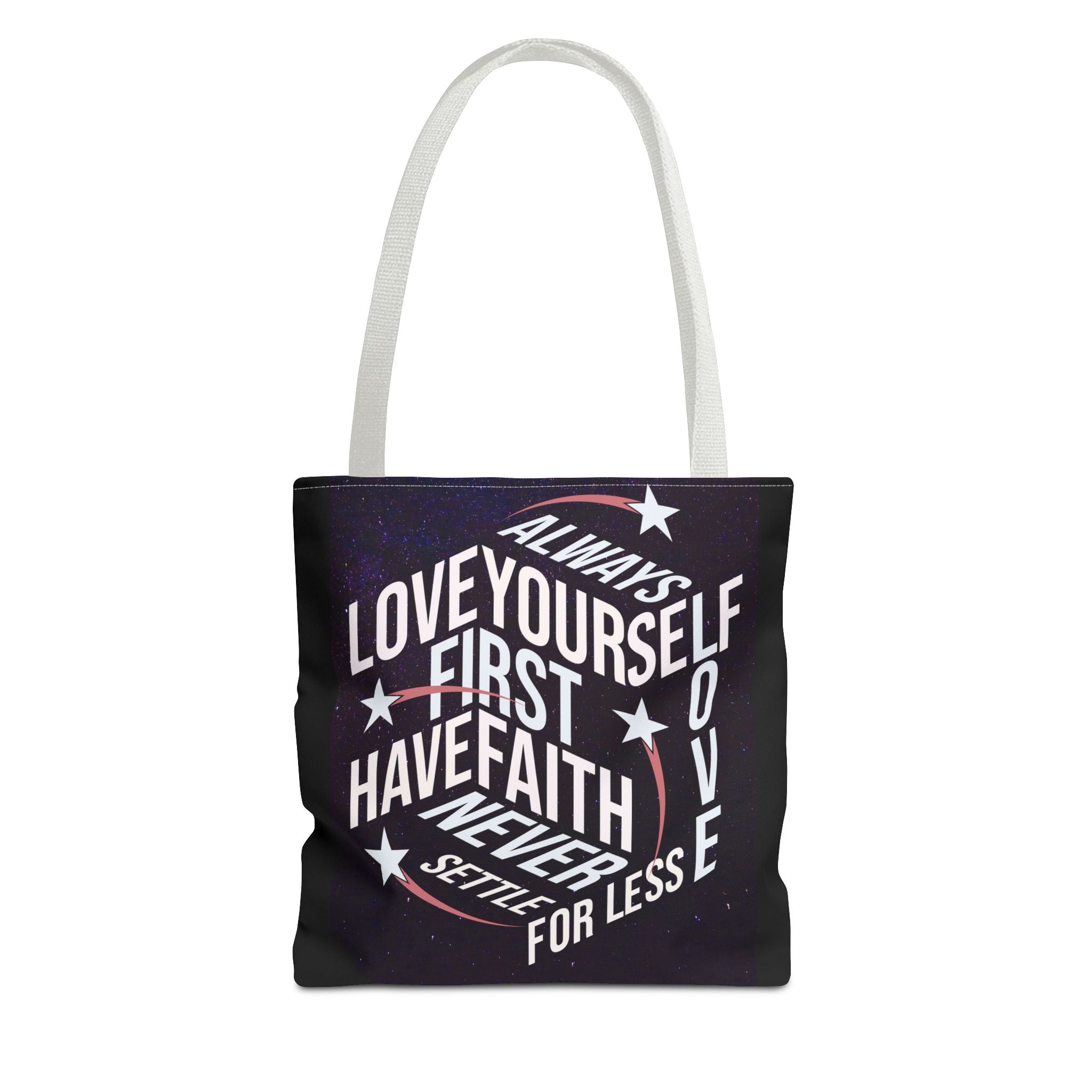 Inspirational Quote Tote Bag - Always Love Yourself First, Have Faith - Angel Body
