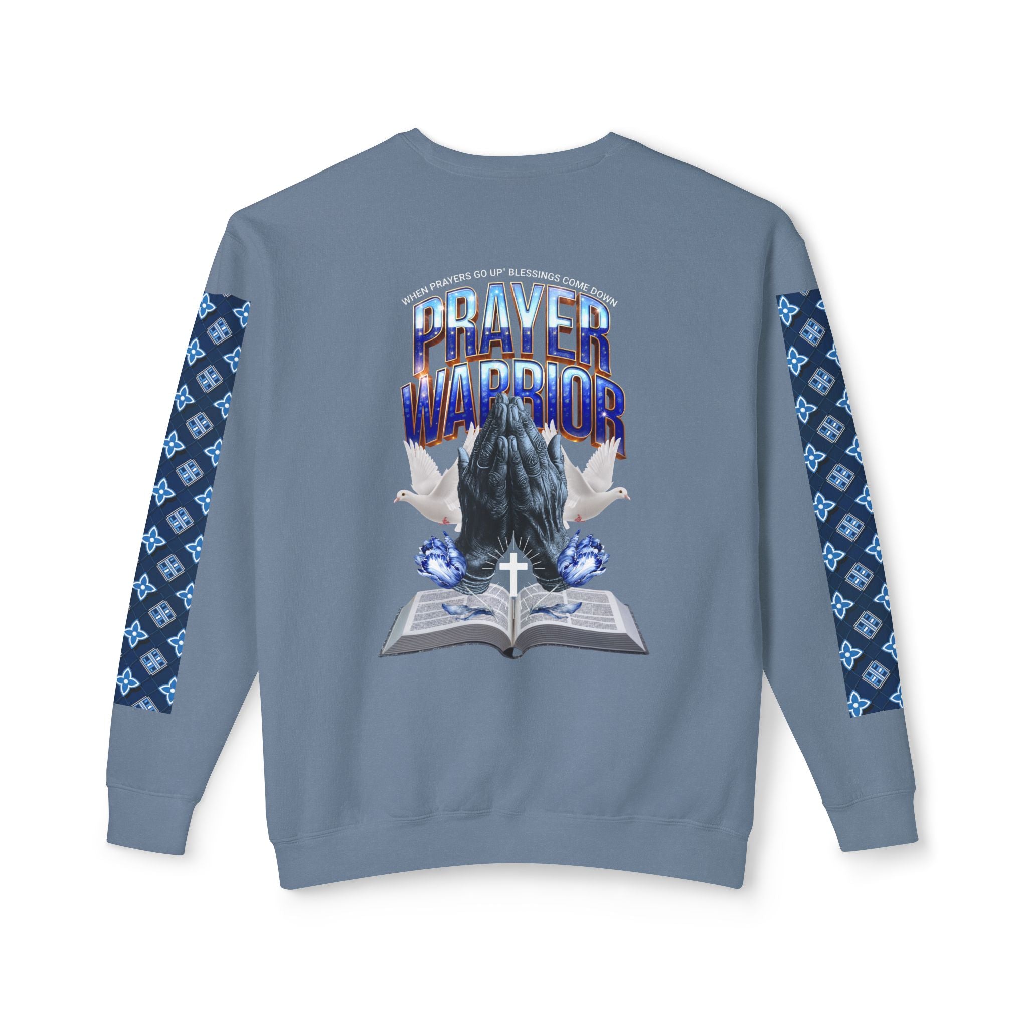 Unisex Lightweight Prayer Warrior Sweatshirt - Inspirational Crewneck for Spiritual Growth - Angel Body