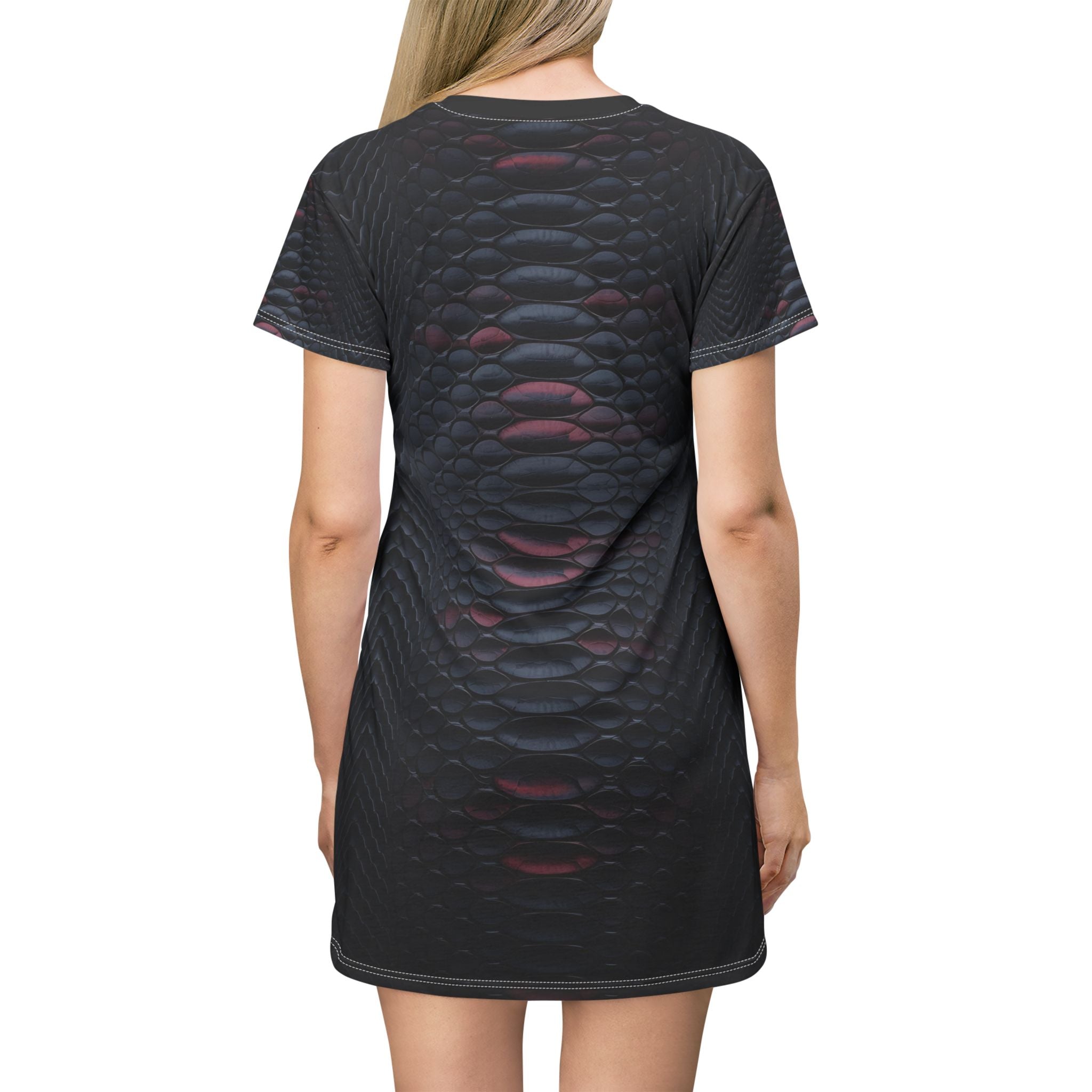 Stylish Black Textured T-Shirt Dress - Modern Casual Wear - Angel Body