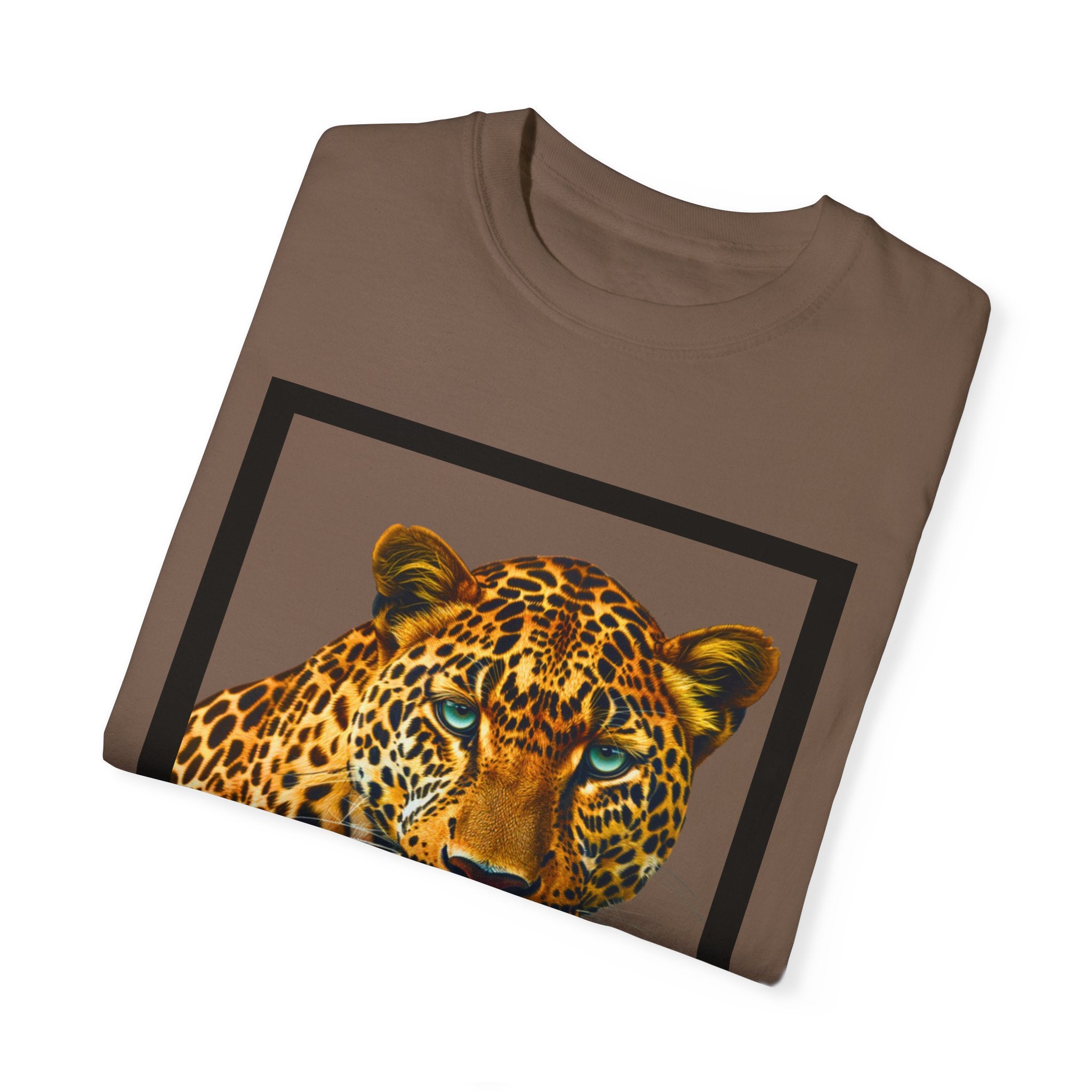 Leopard Print Unisex Garment-Dyed T-Shirt | Wild Animal Graphic Tee - Angel Body