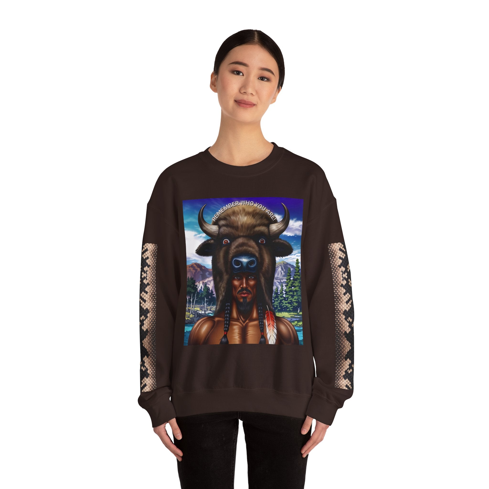 Native American Spirit Crewneck Sweatshirt - Unisex Heavy Blend™ - Angel Body
