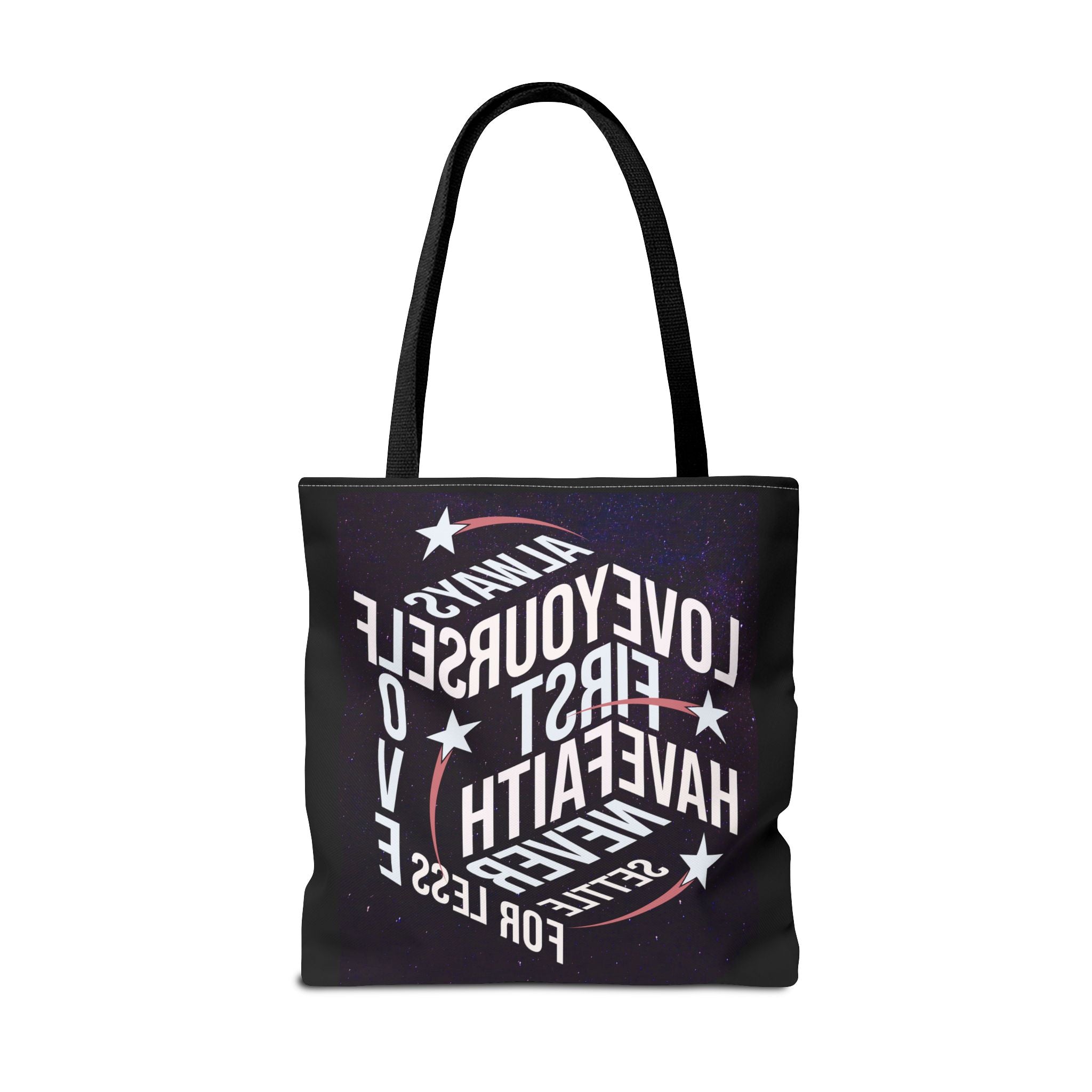 Inspirational Quote Tote Bag - Always Love Yourself First, Have Faith - Angel Body
