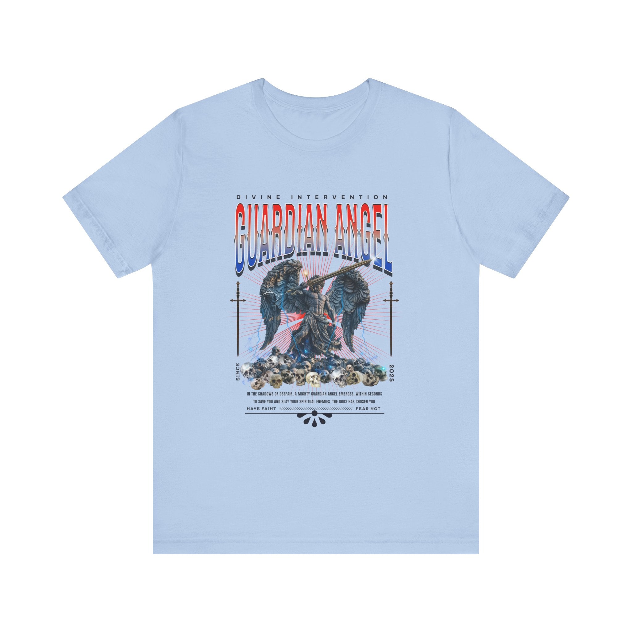 Unisex Jersey Short Sleeve Tee: Male Guardian Angel Spiritual Warrior - Angel Body