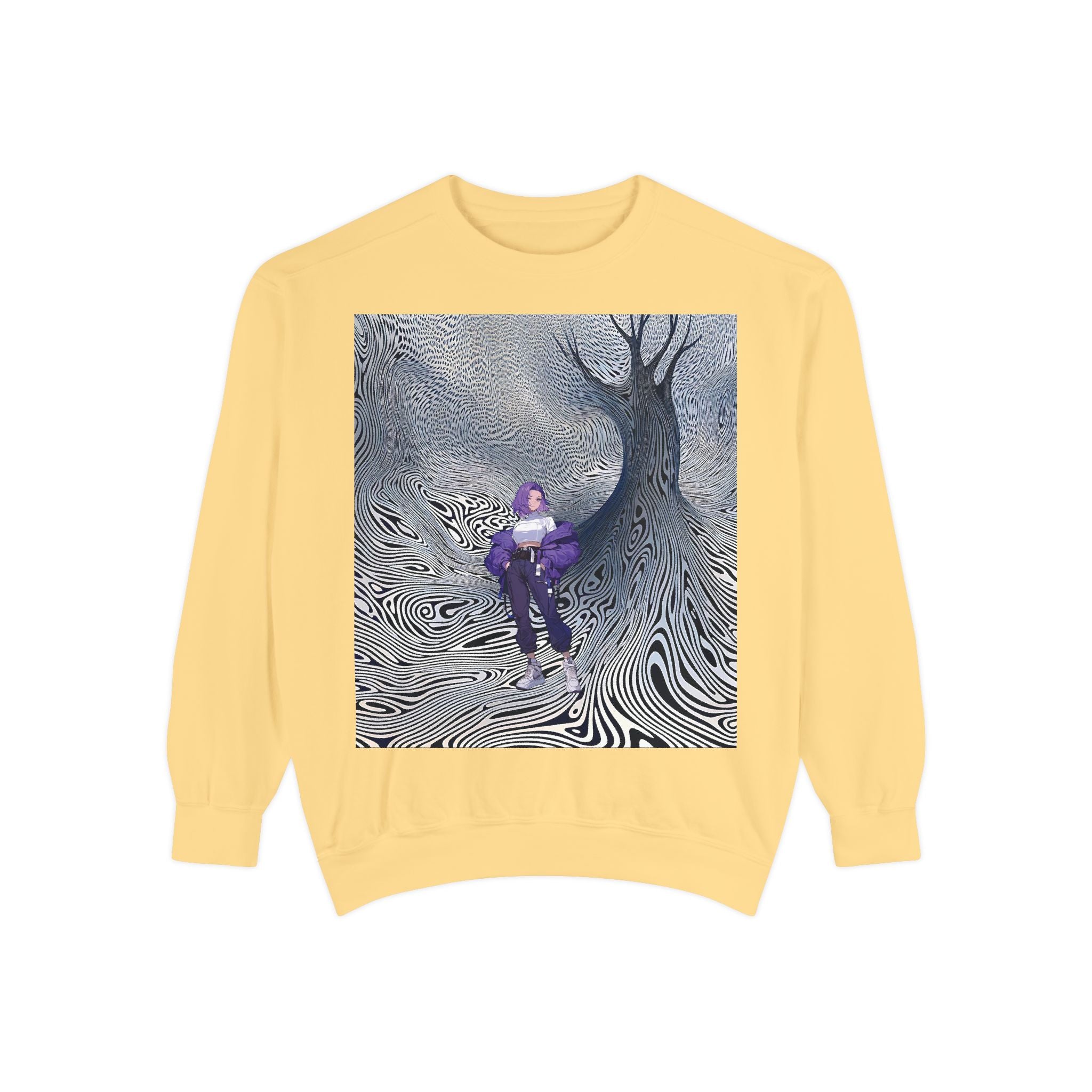 Unisex Garment-Dyed Sweatshirt - Cozy Artistic Comfort - Angel Body