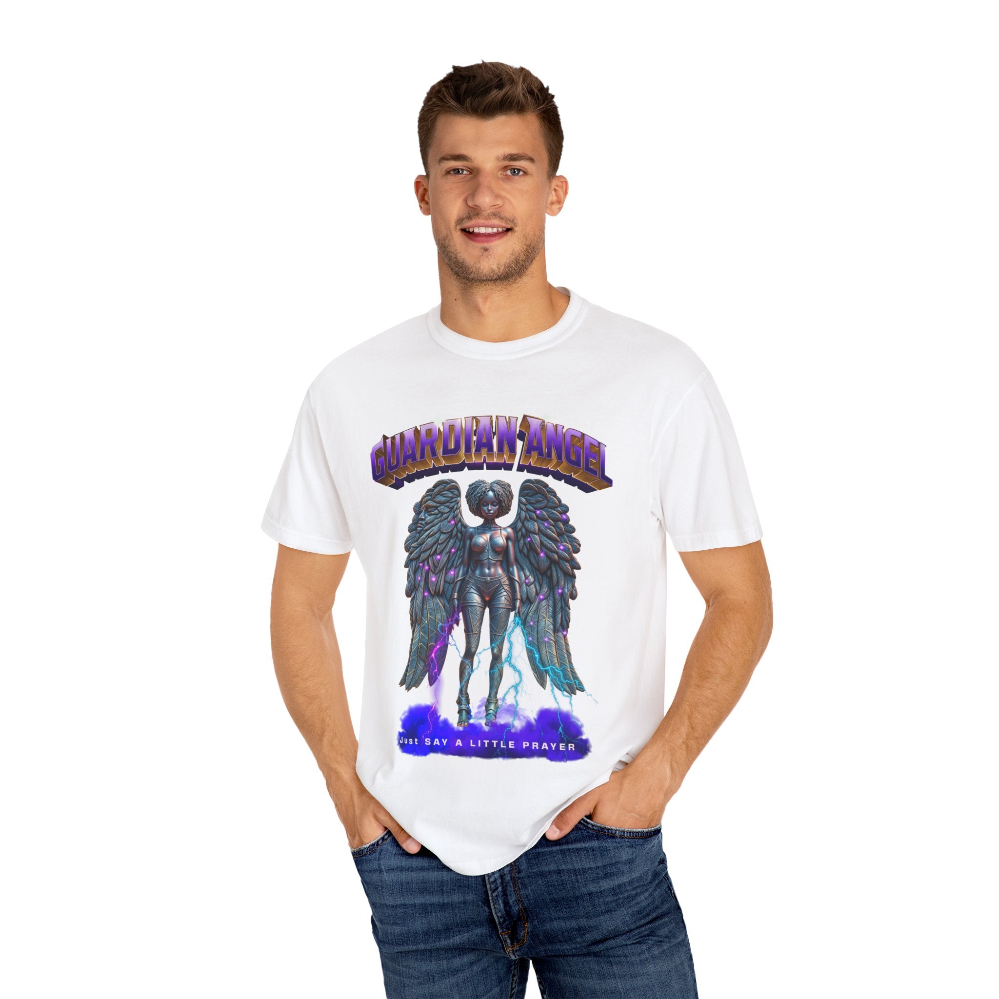 Unisex Garment-Dyed T-shirt With the title Guardian Angel - Angel Body
